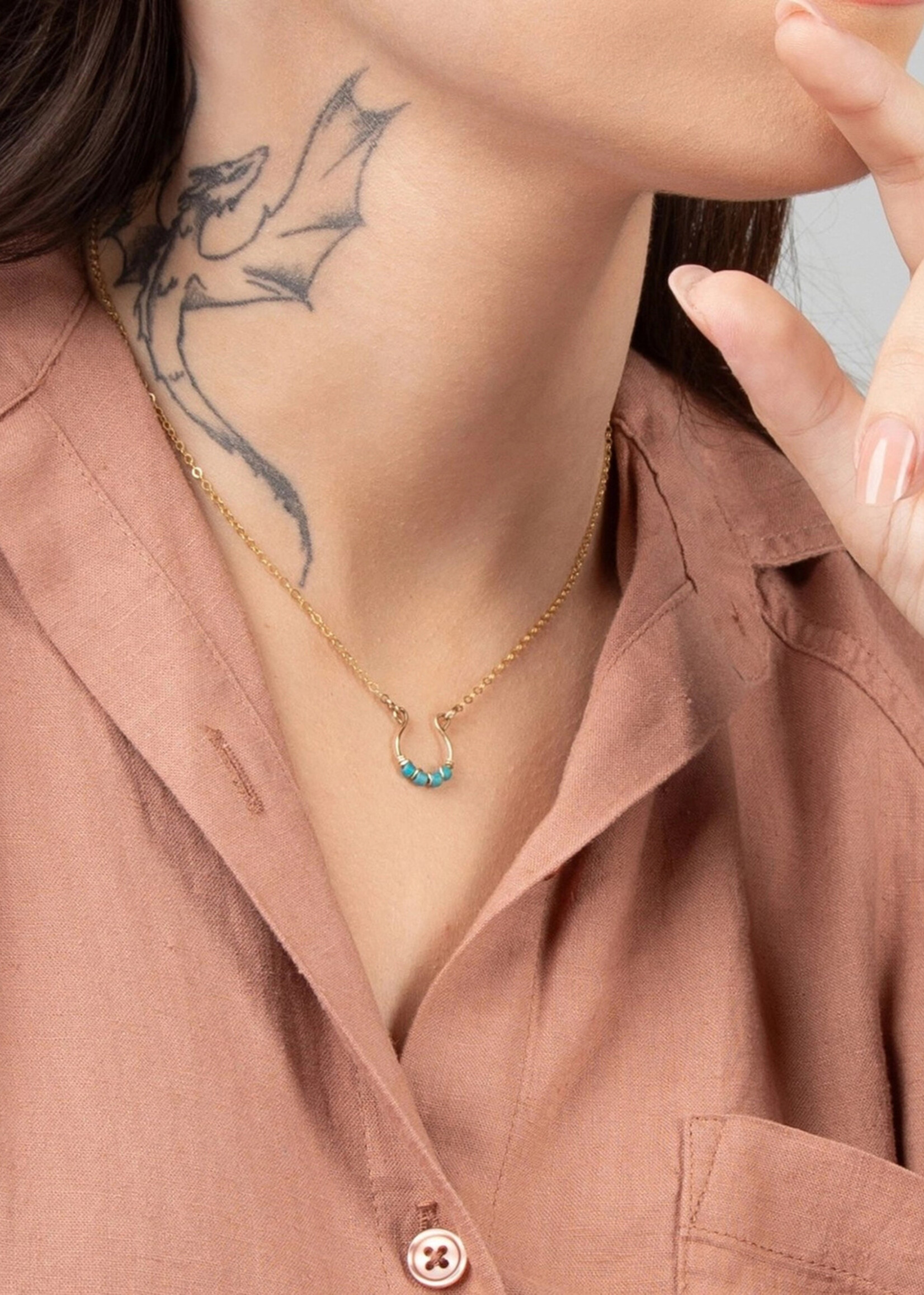 Forai Moab Western Horseshoe Necklace - 14K Gold Filled