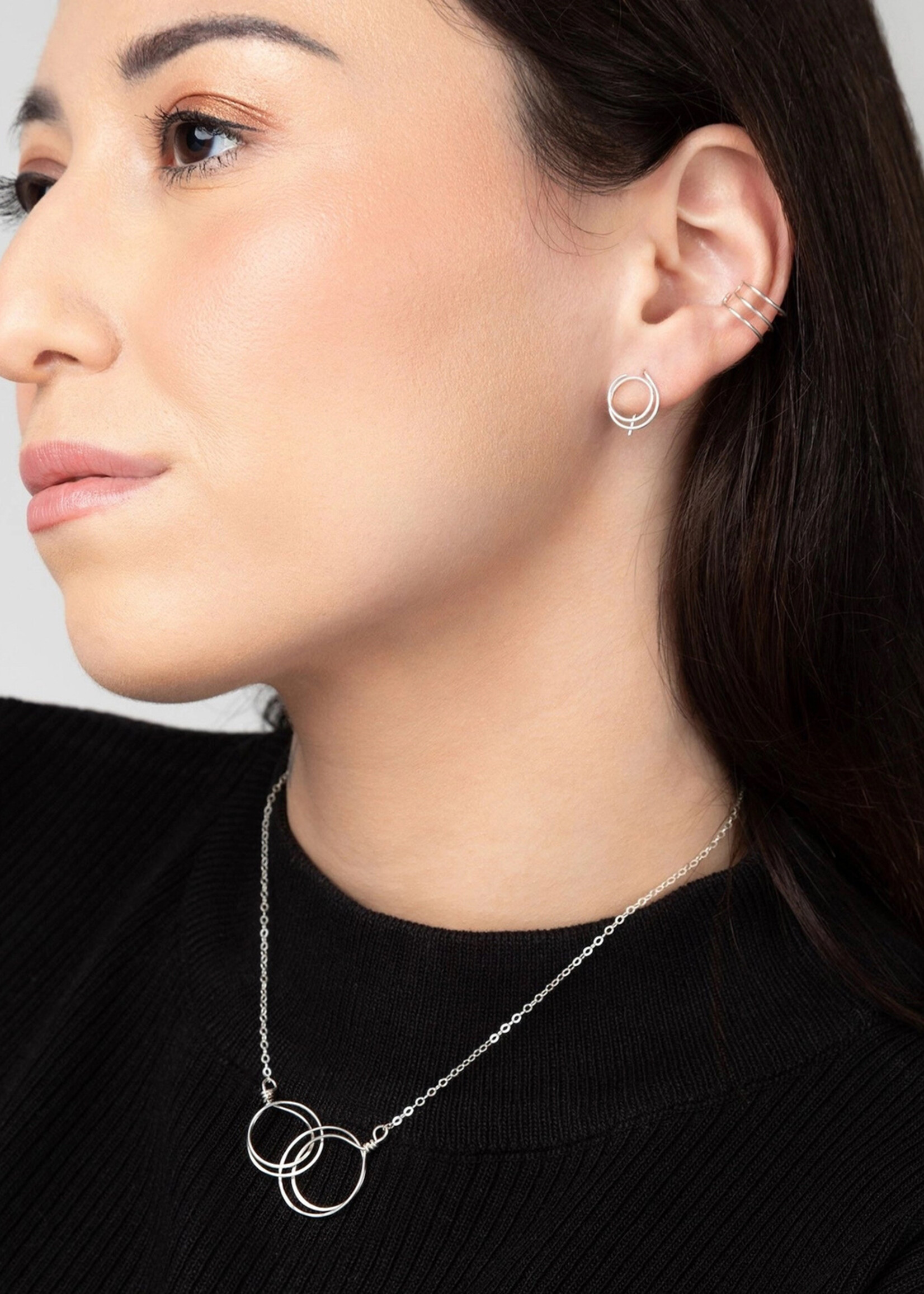 Forai Zomi Open Circle Earrings - Sterling Silver