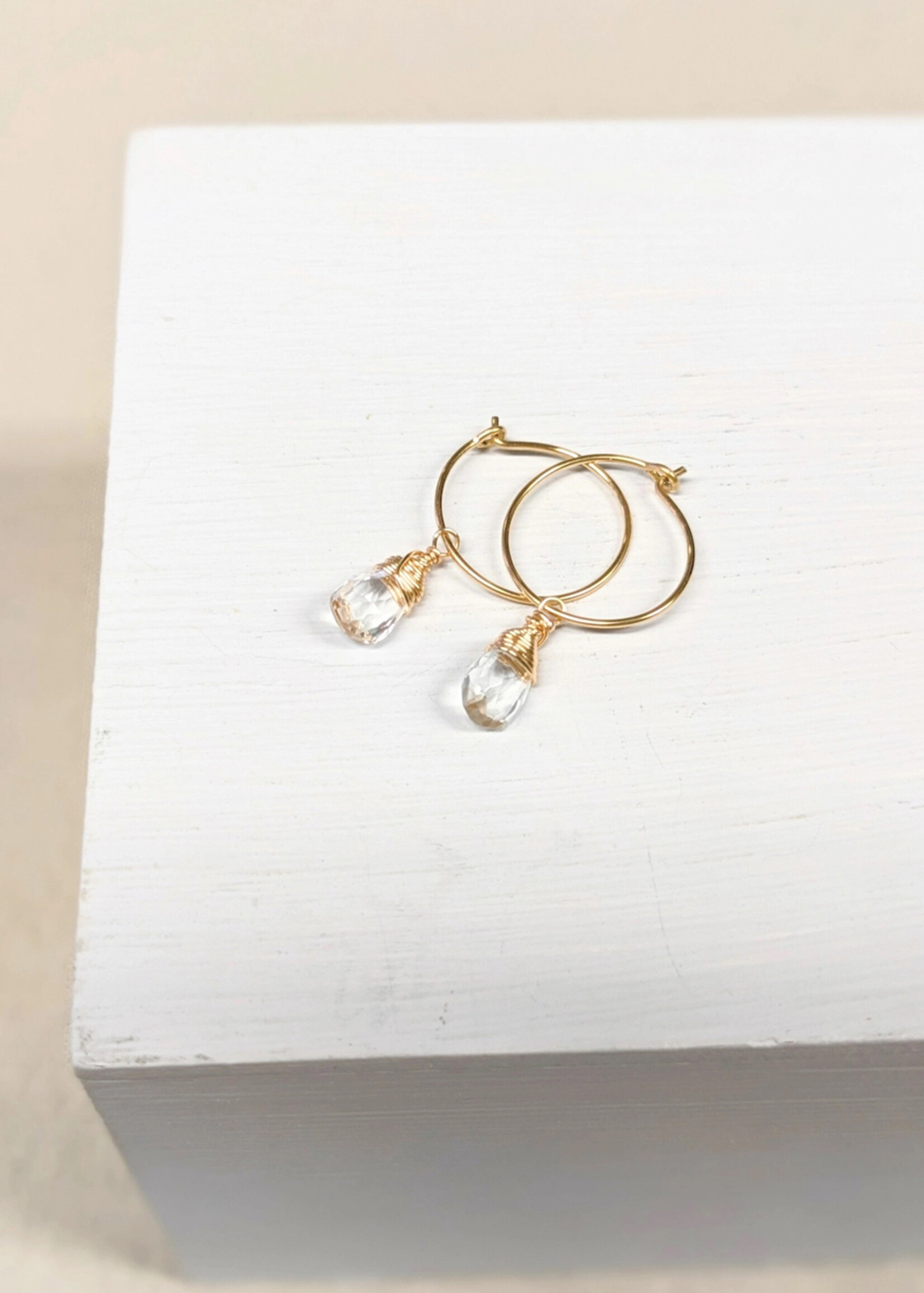 Forai Quartz Charm Mini Hoops Earrings