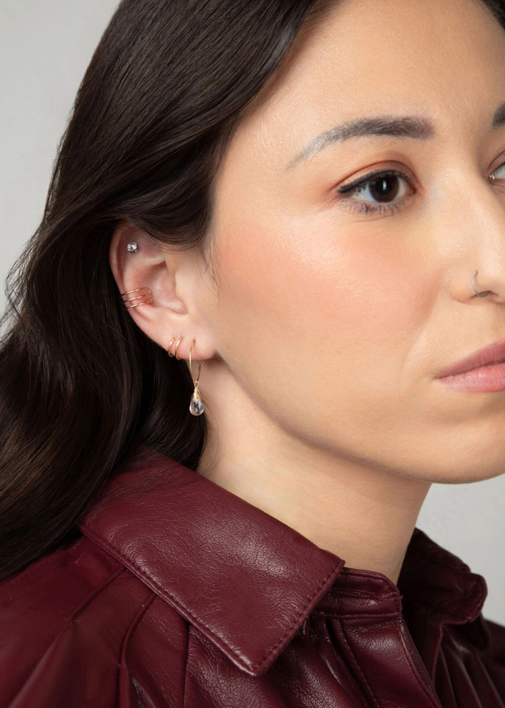 Forai Quartz Charm Mini Hoops Earrings