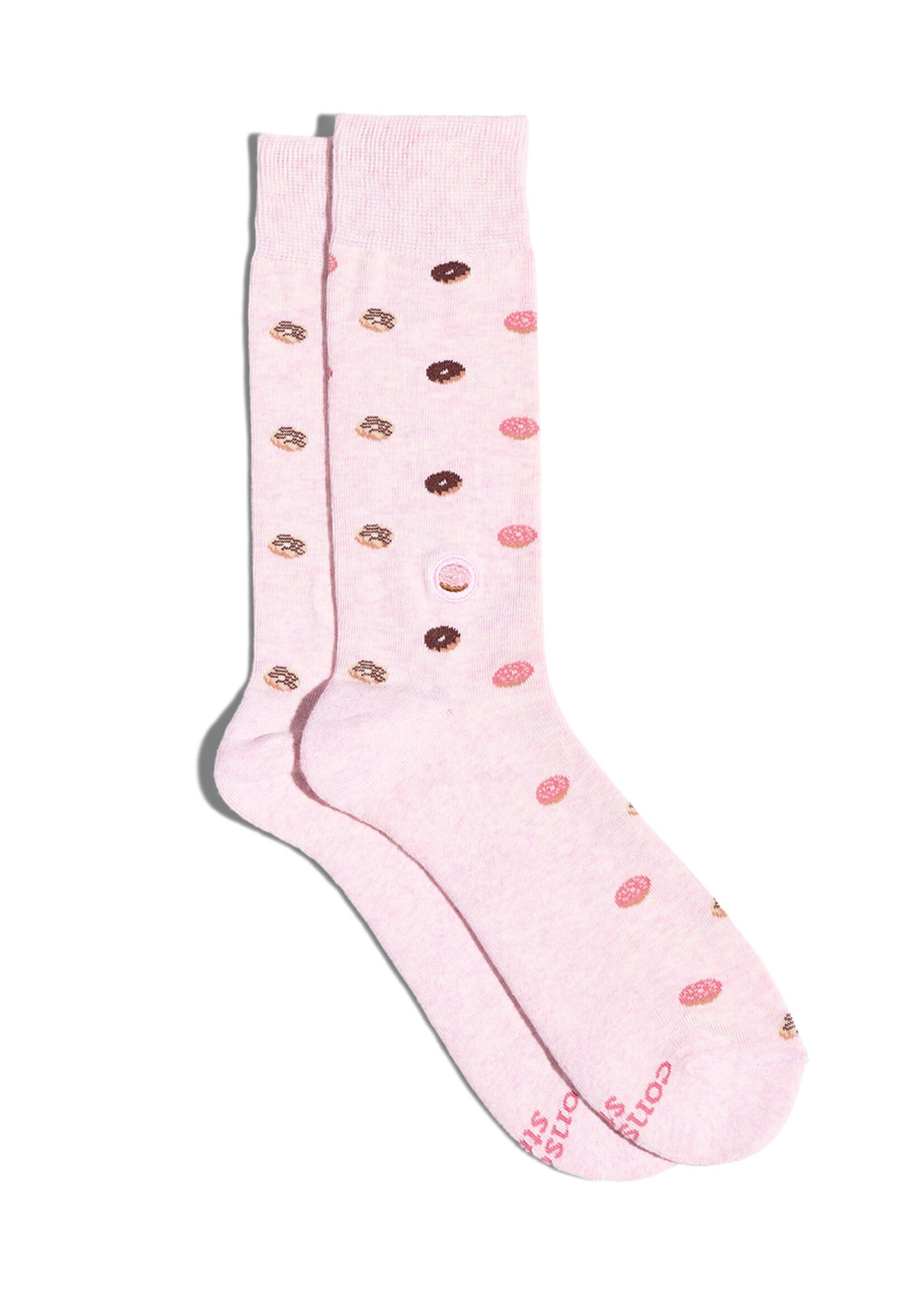 Conscious Step Men's Pink Donut Socks