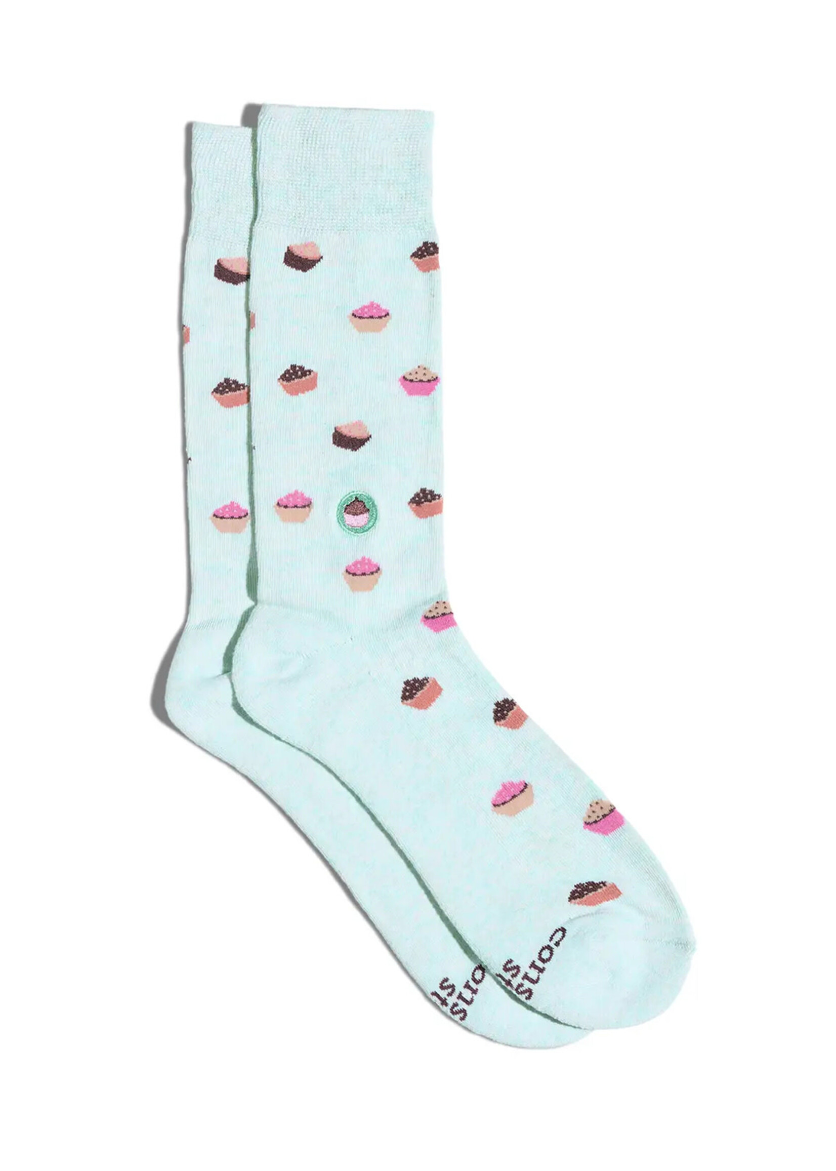 Conscious Step Men's Blue Cupcake Socks