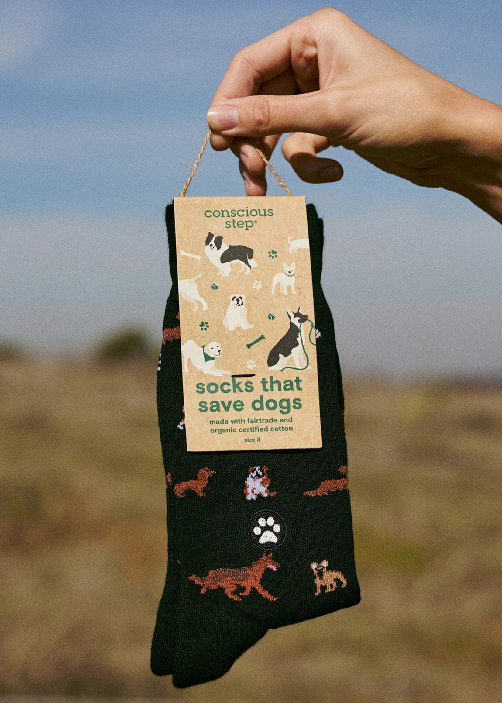 Conscious Step Men's Dog Socks - Paw Parade