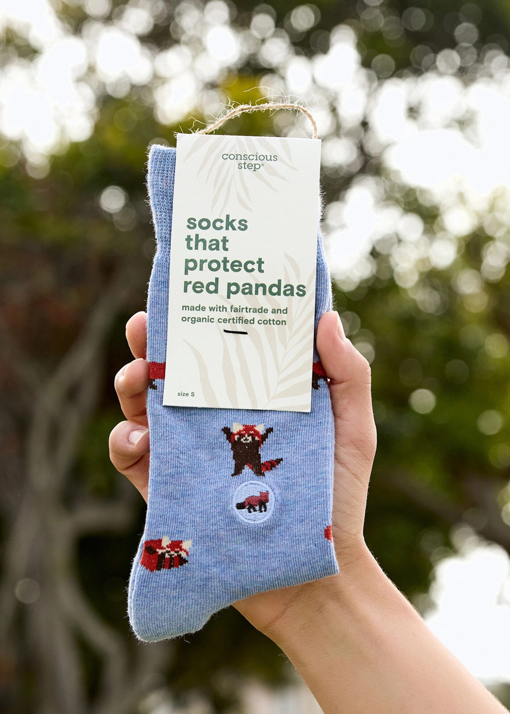 Conscious Step Men's Red Panda Socks