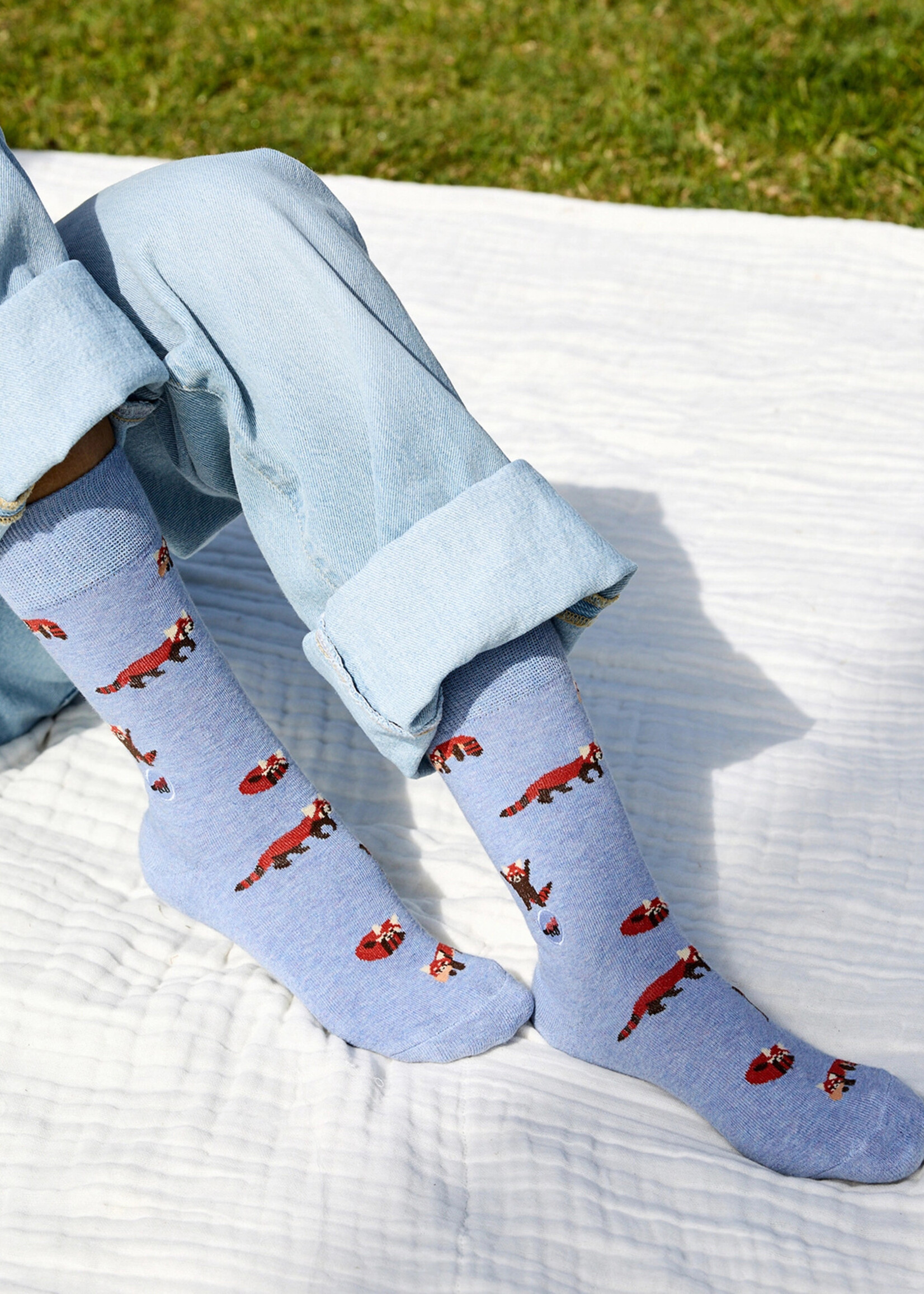 Conscious Step Men's Red Panda Socks
