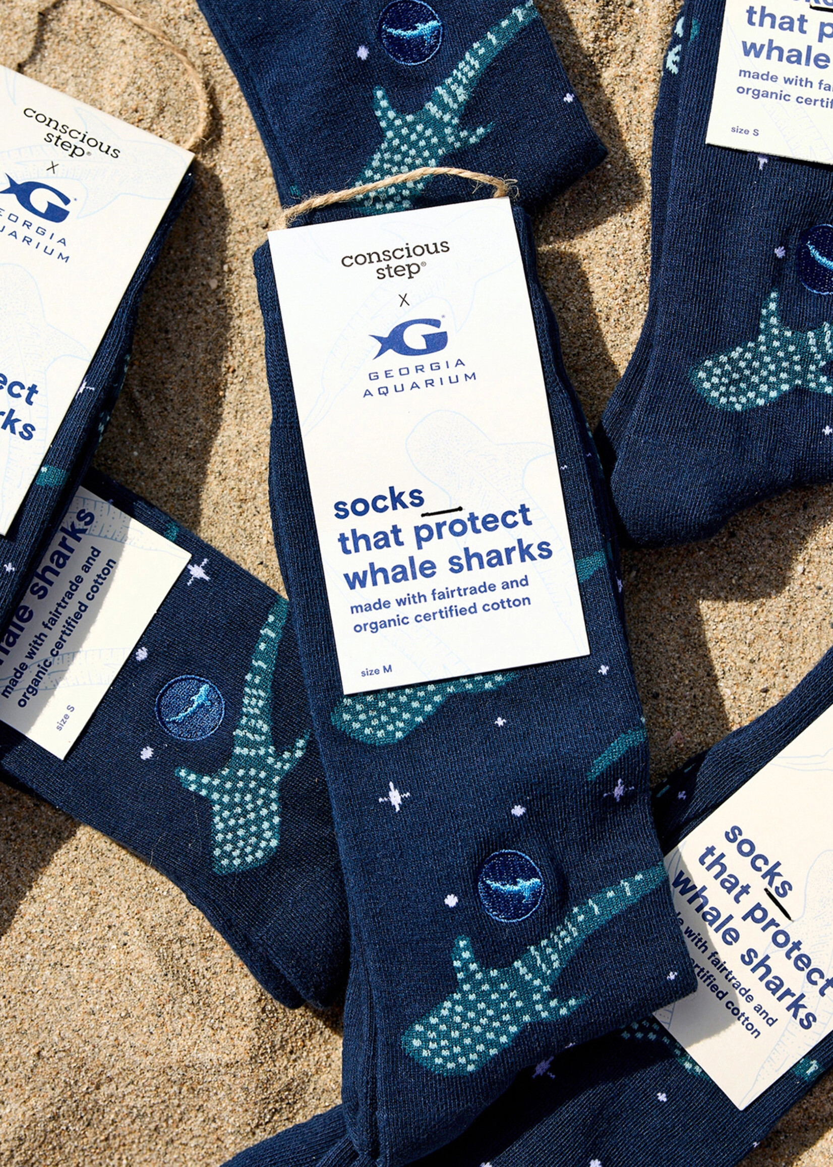 Conscious Step Men's Whale Shark Socks