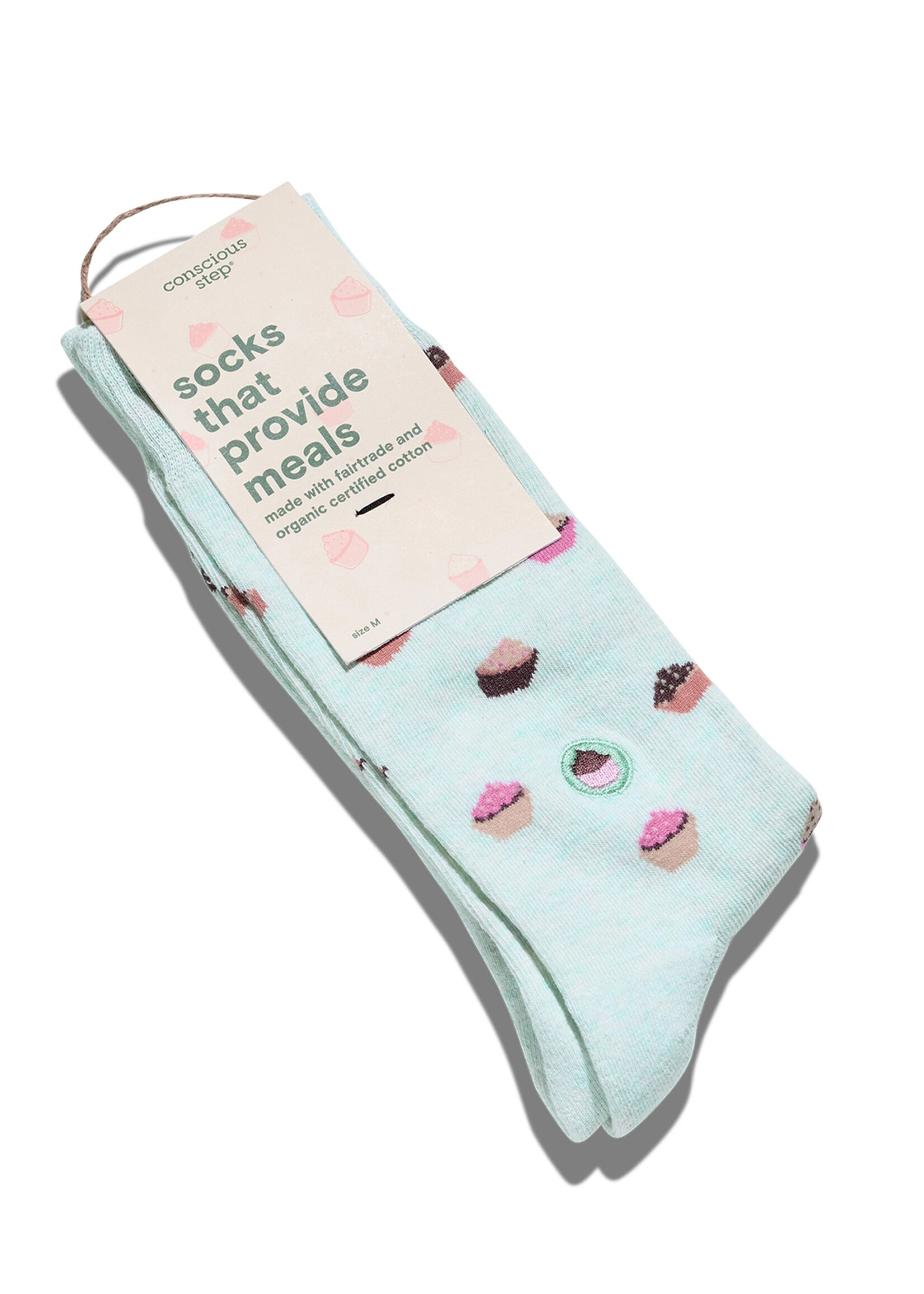 Conscious Step Men's Blue Cupcake Socks
