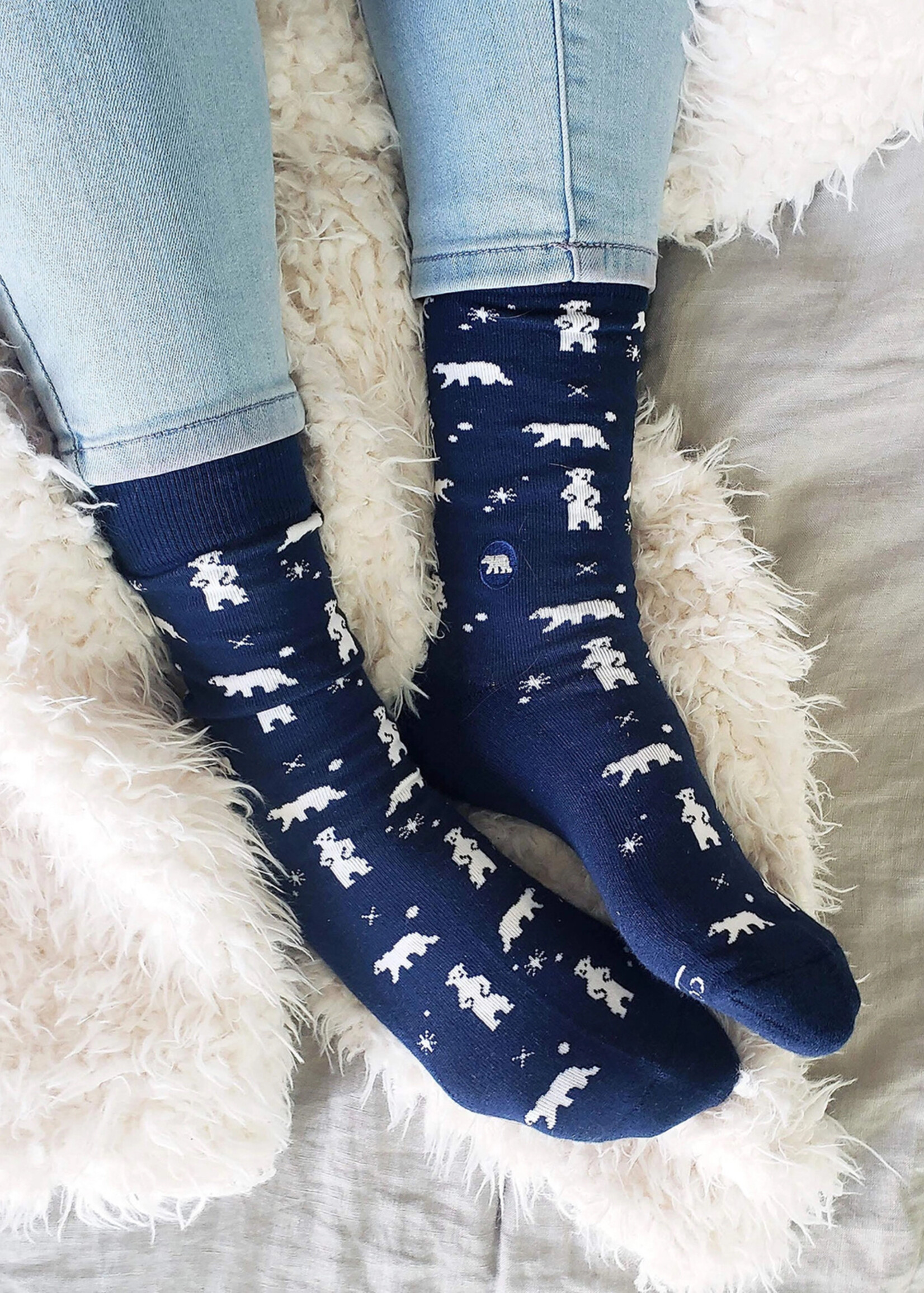 Conscious Step Women's Polar Bear Socks That Protect The Arctic