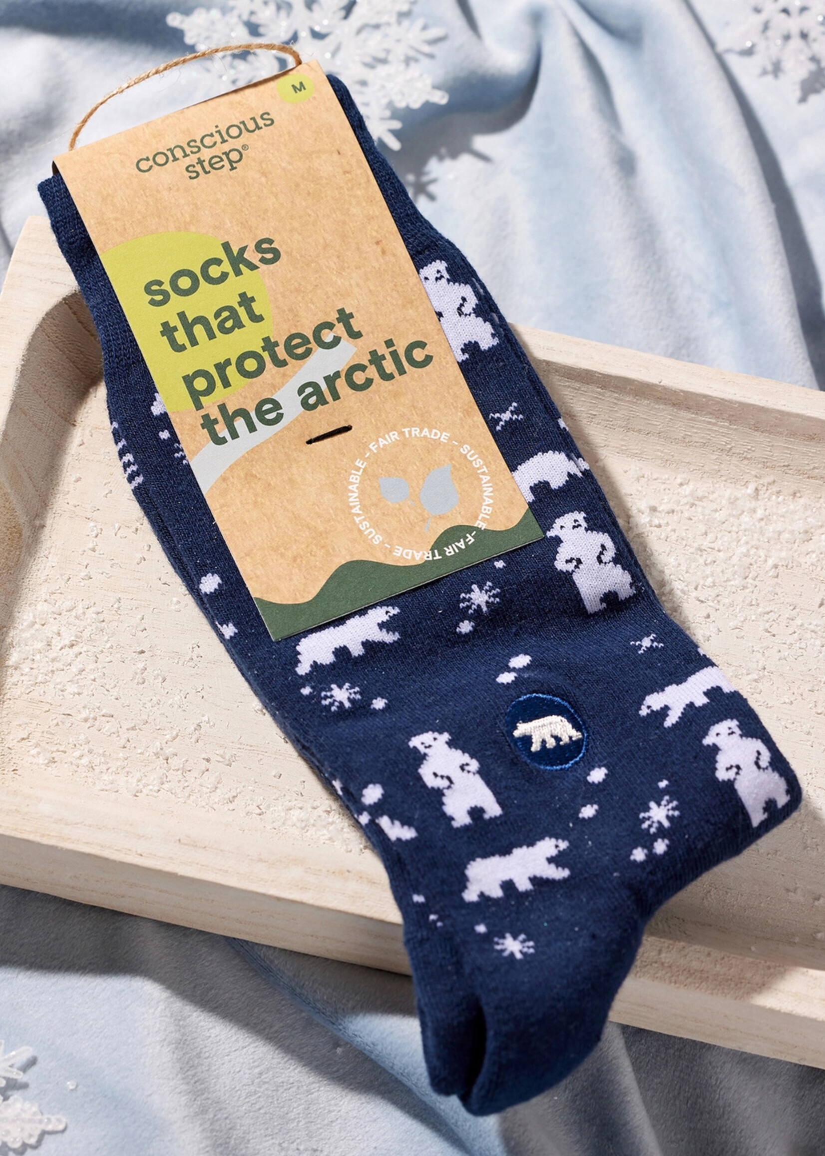 Conscious Step Women's Polar Bear Socks That Protect The Arctic