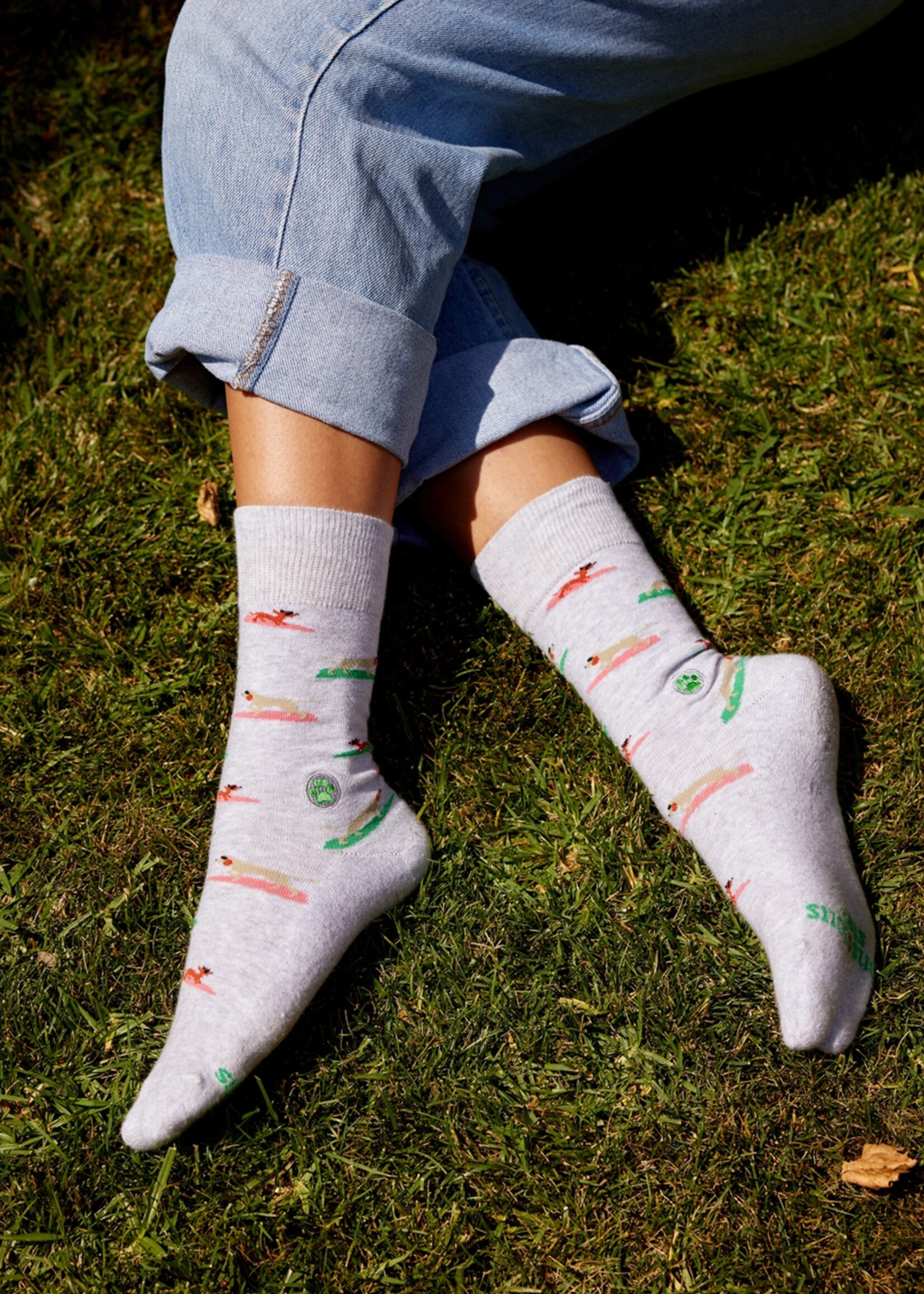 Conscious Step Men's Surfing Dog Socks