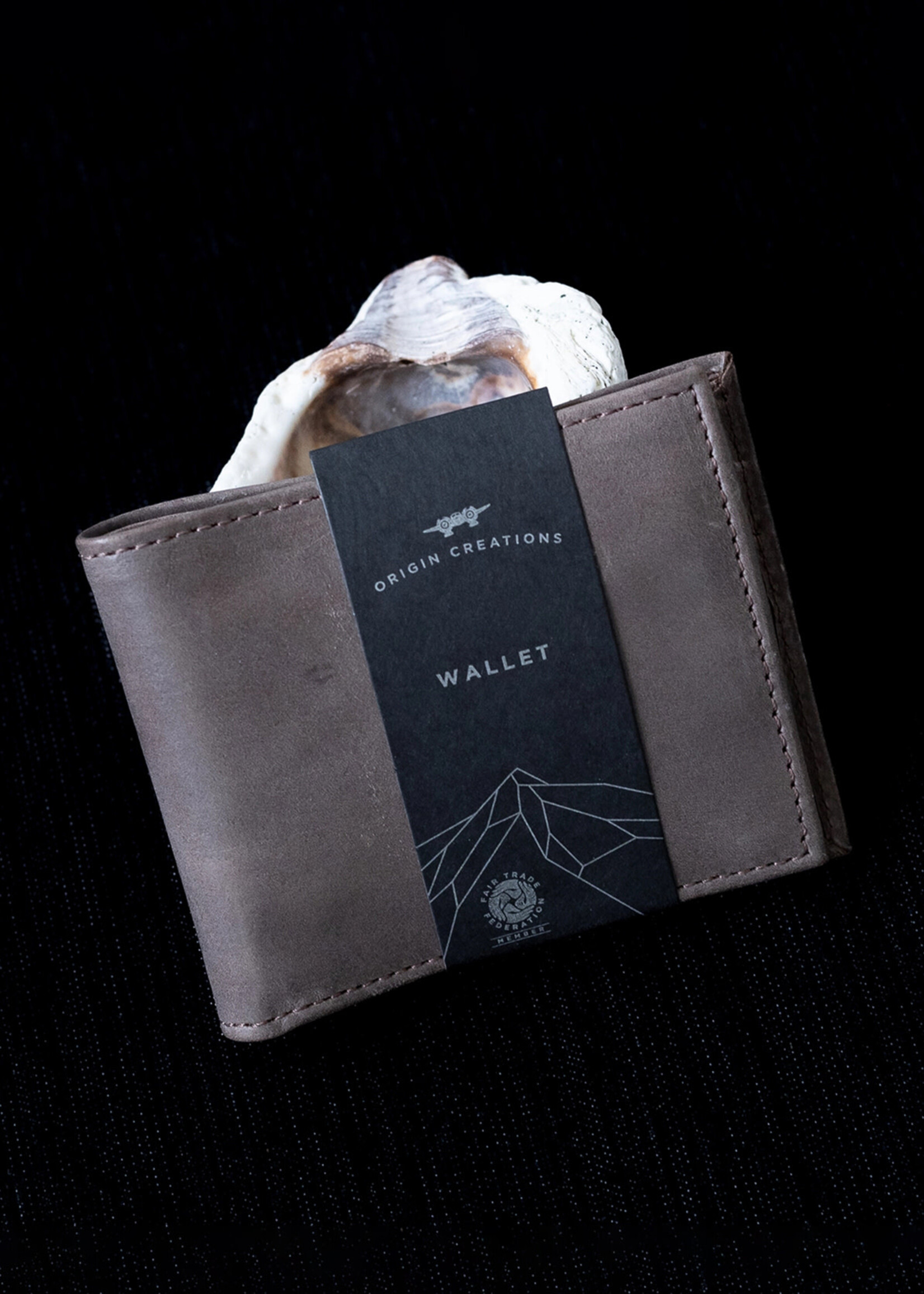 Twin Engine Leather Bi-Fold Wallet - Mocha