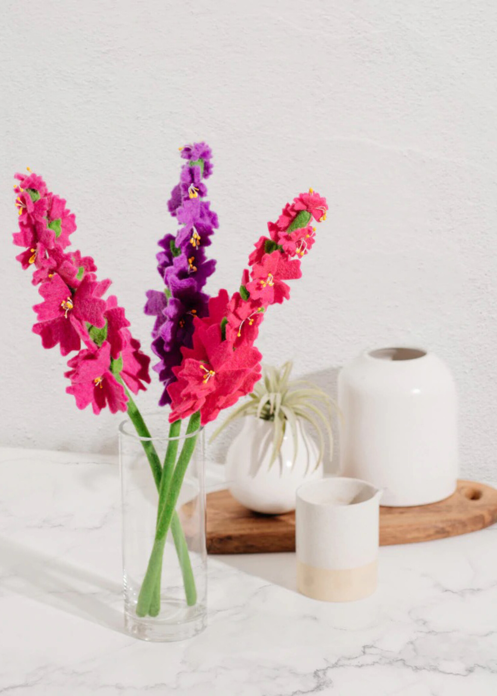 Global Goods Partners FINAL SALE - Hot Pink Crepe Myrtle Felt Flower