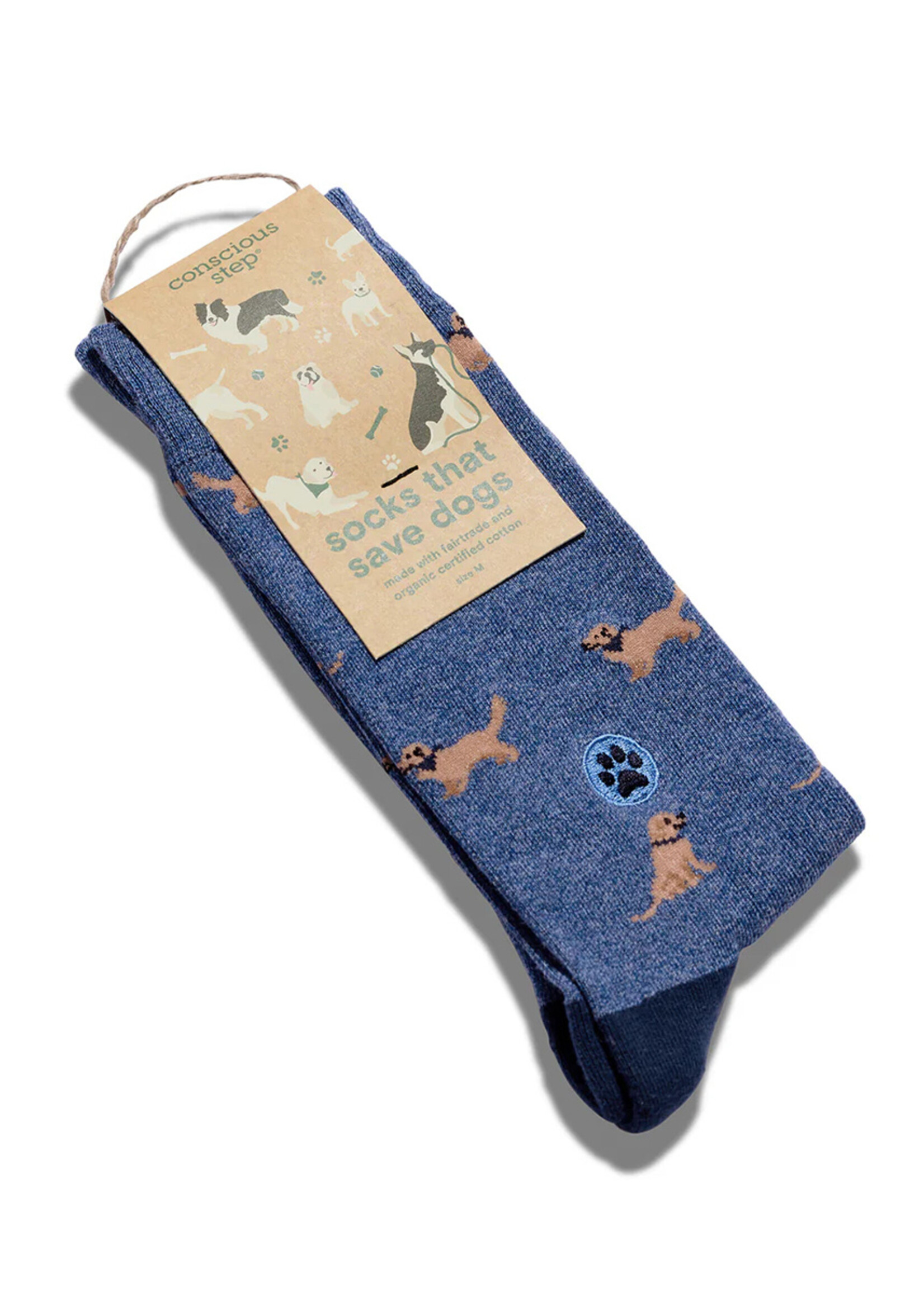 Conscious Step Men's Dog Socks - Golden Retriever