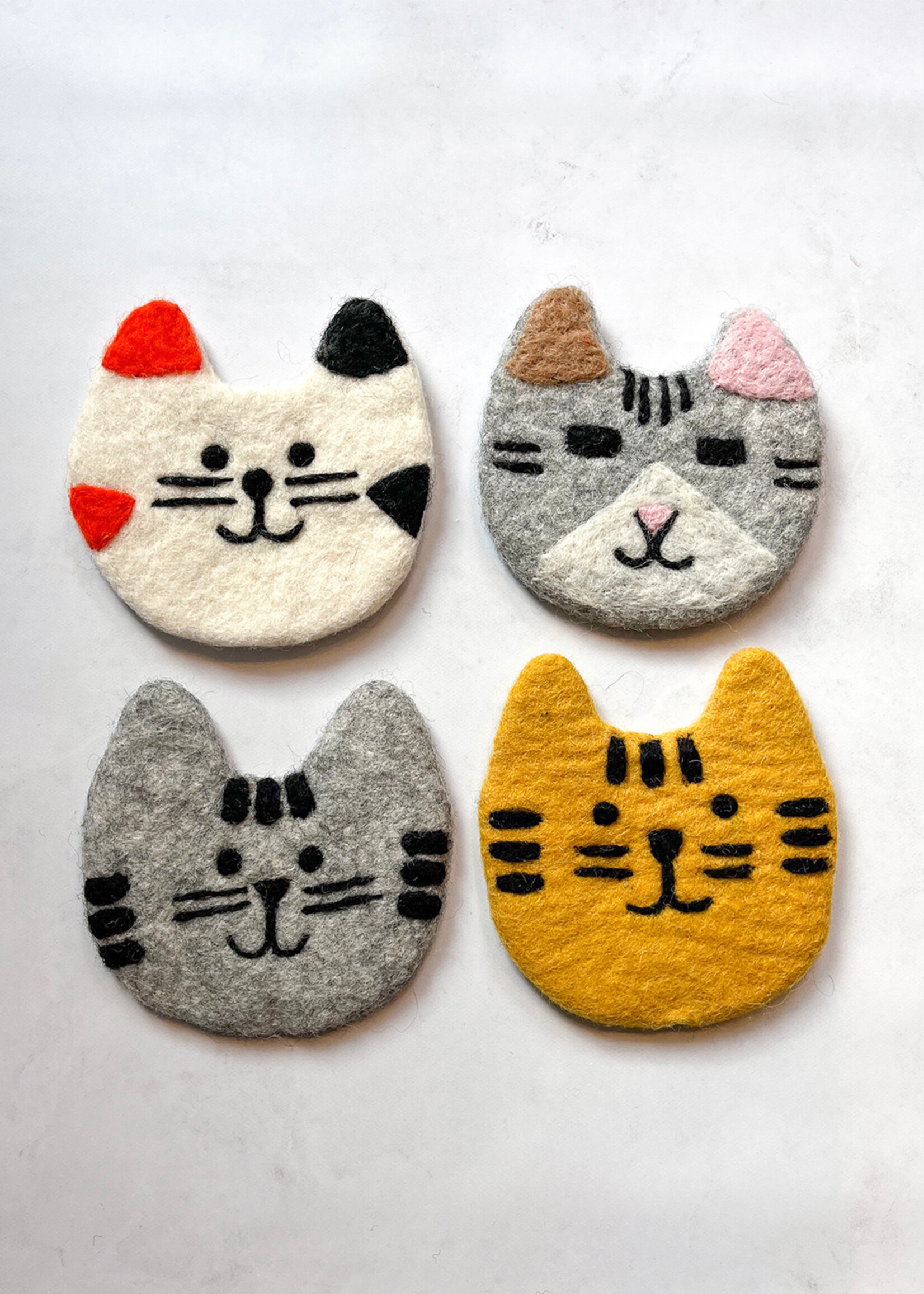 Ganesh Himal Felt Cat Coasters Set