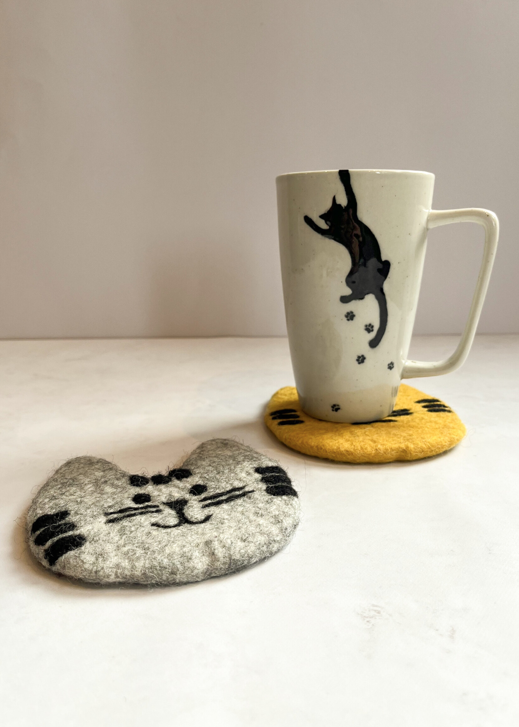 Ganesh Himal Felt Cat Coasters Set