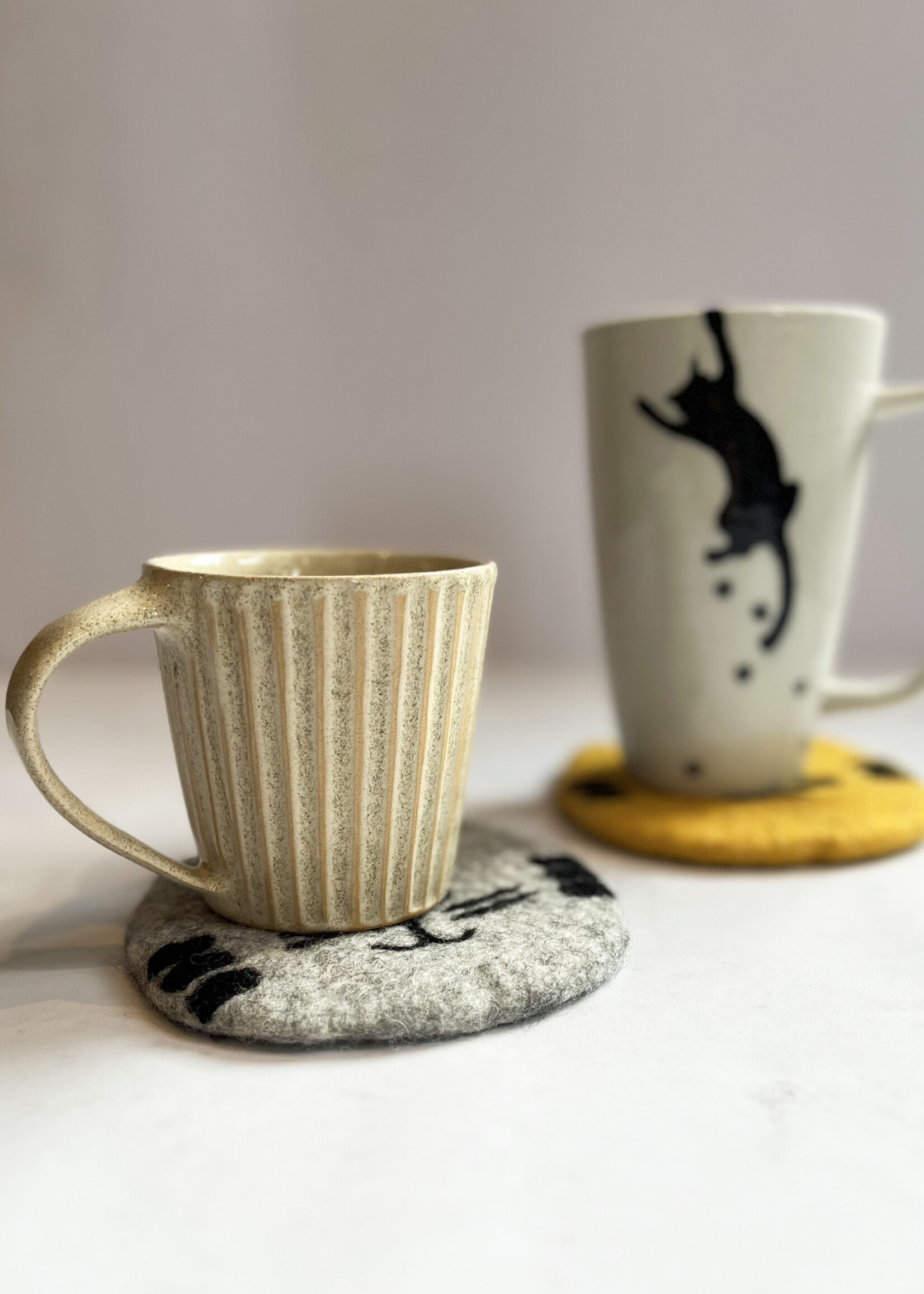 Ganesh Himal Felt Cat Coasters Set