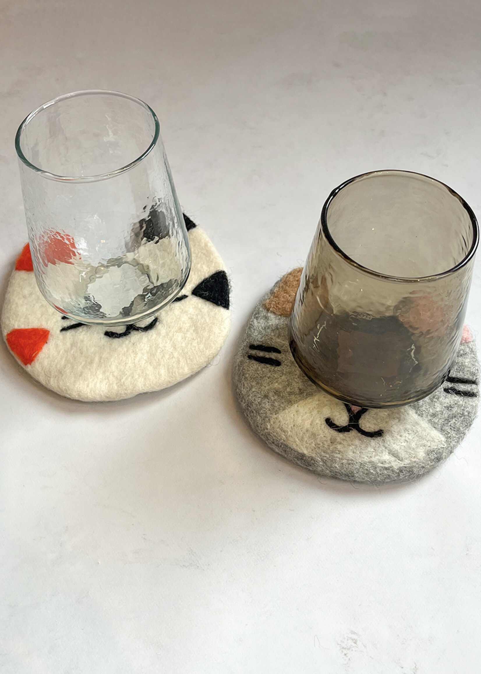 Ganesh Himal Felt Cat Coasters Set