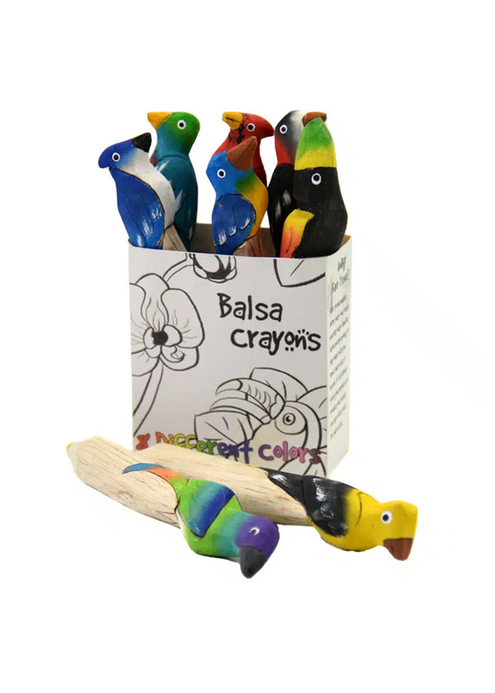 Boxed Balsa Jungle Bird Crayons