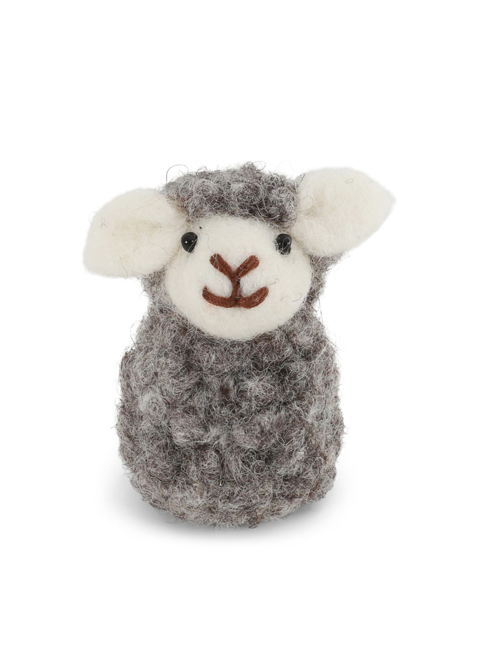 Gry and Sif Felt Sitting Sheep Ornament - Grey