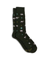 Conscious Step Men's Green Elephant Socks
