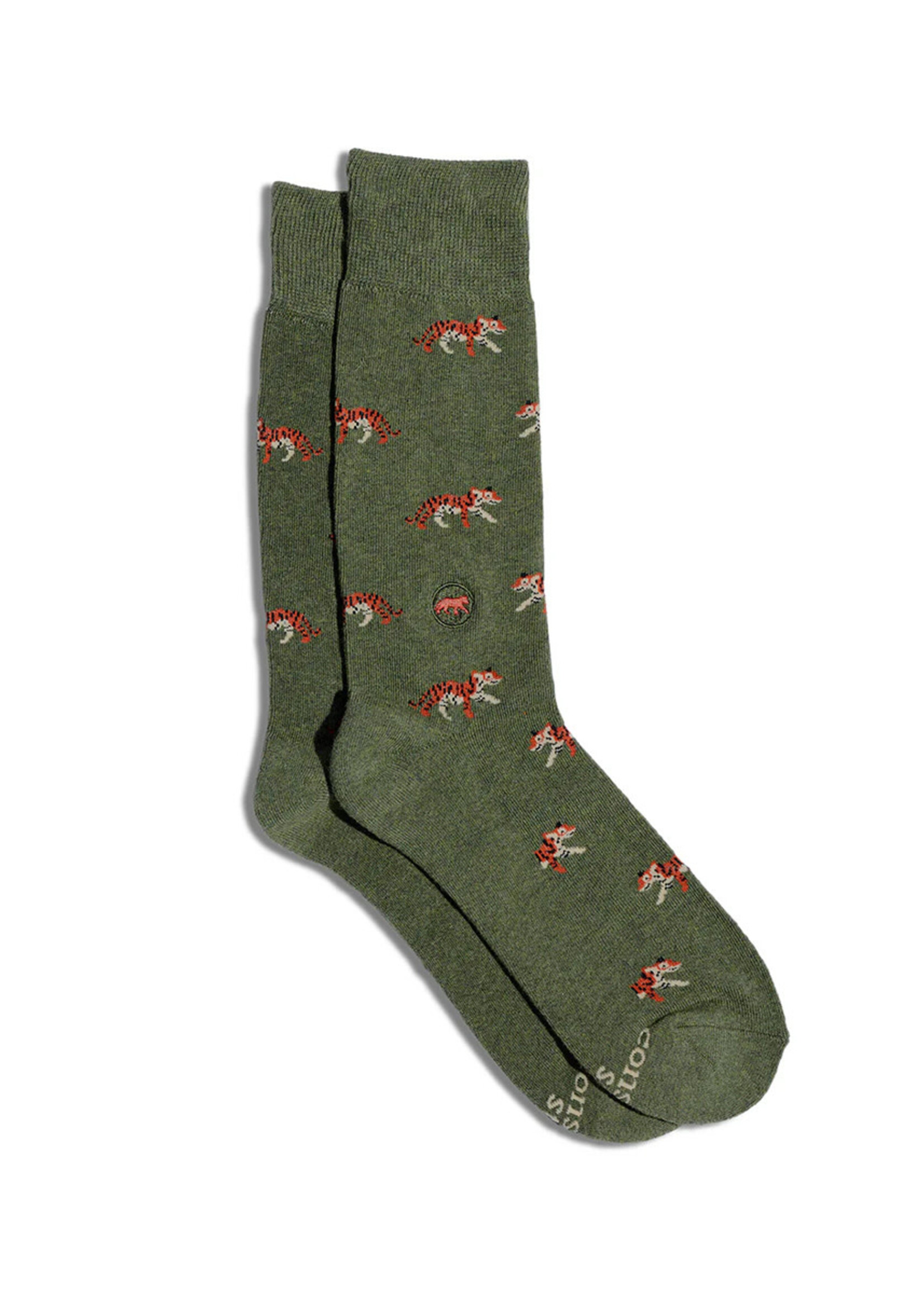 Conscious Step Women's Green Tiger Socks