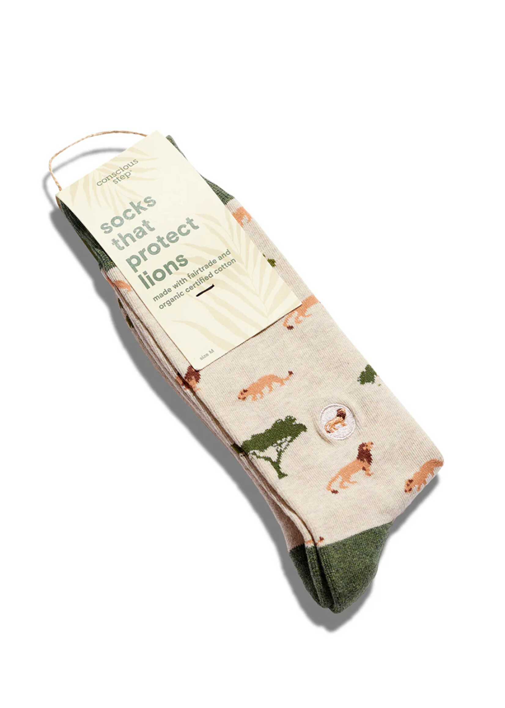 Conscious Step Women's Beige Lion Socks