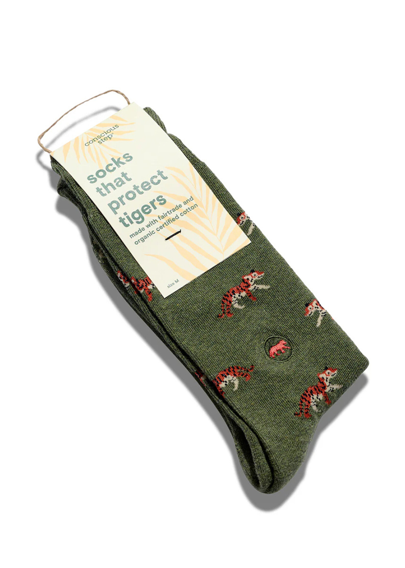 Conscious Step Women's Green Tiger Socks