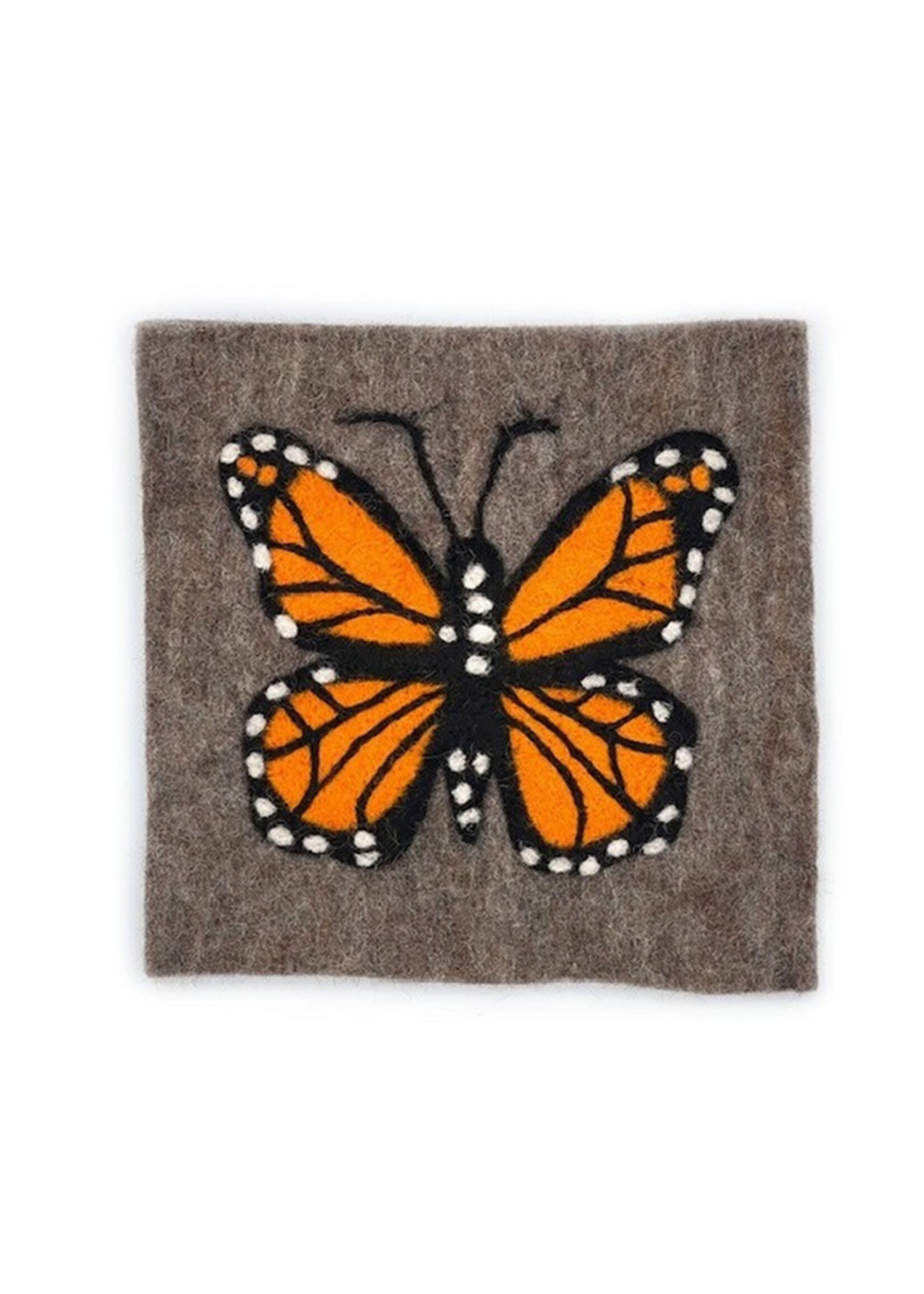 Women of the Cloud Forest Monarch On Grey Felt Trivet
