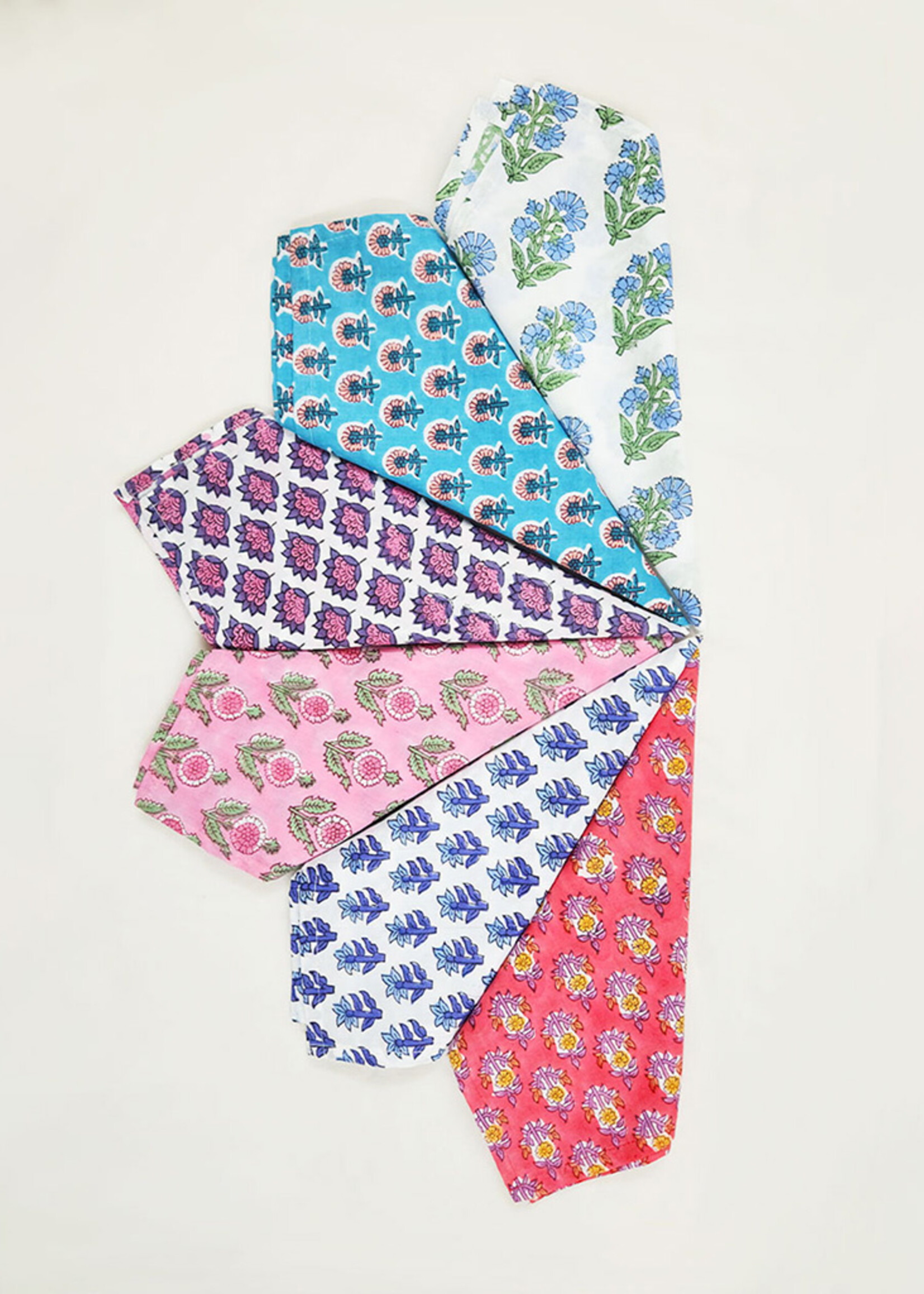Sevya Jaipur Block Print Napkins - Set of Six
