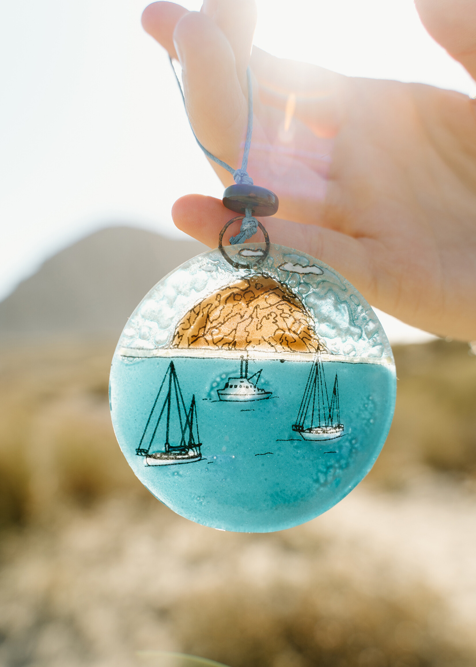 Pampeana Morro Bay Glass Ornament