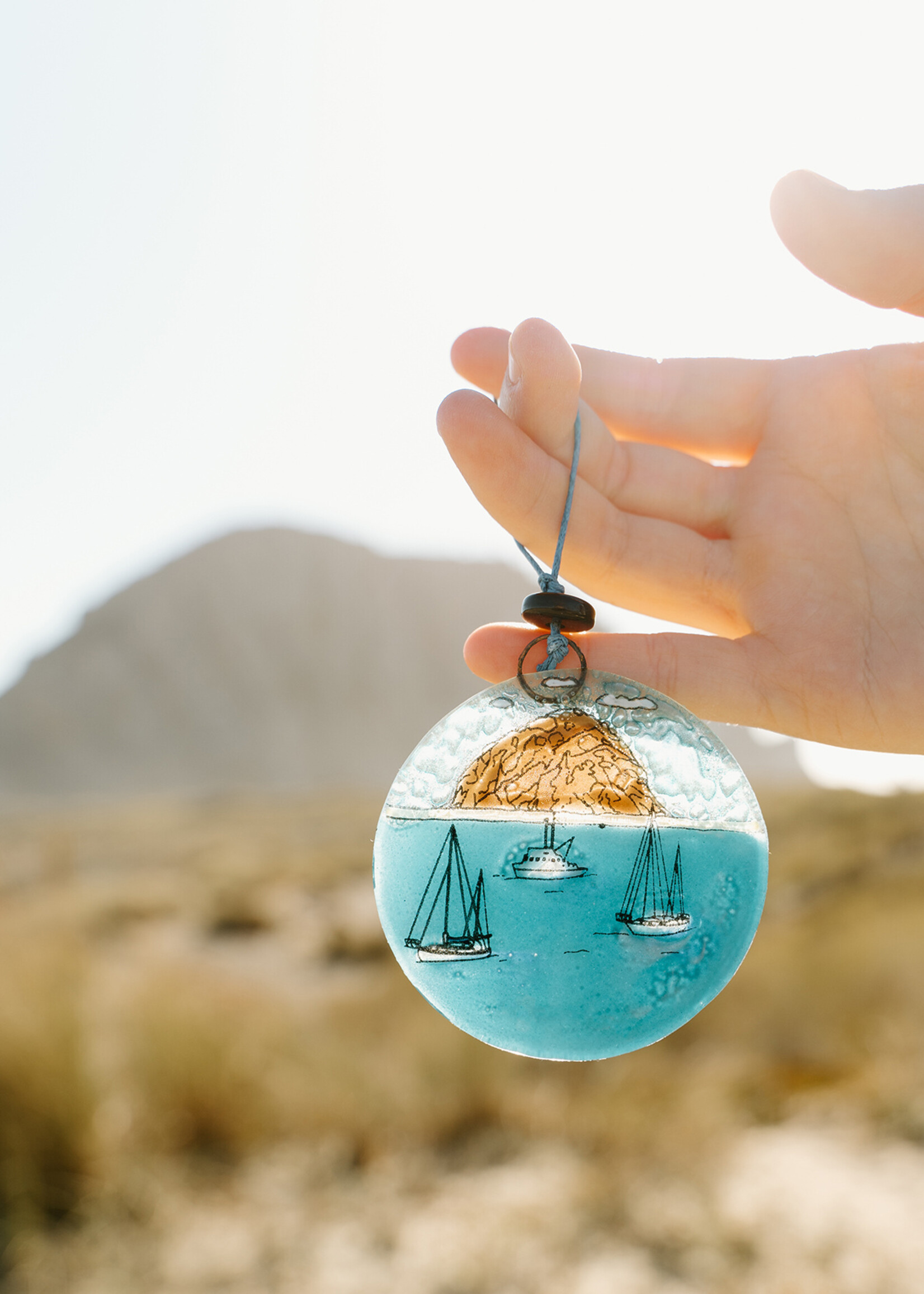 Pampeana Morro Bay Glass Ornament