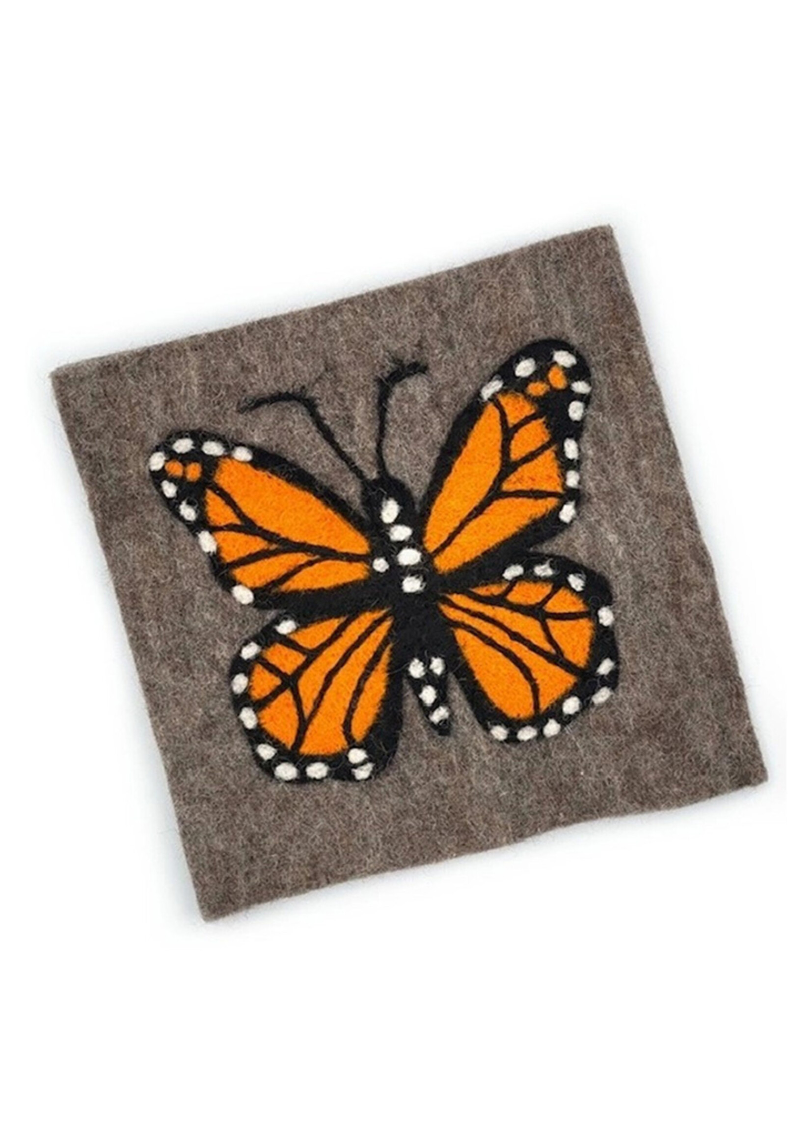 Women of the Cloud Forest Monarch On Grey Felt Trivet