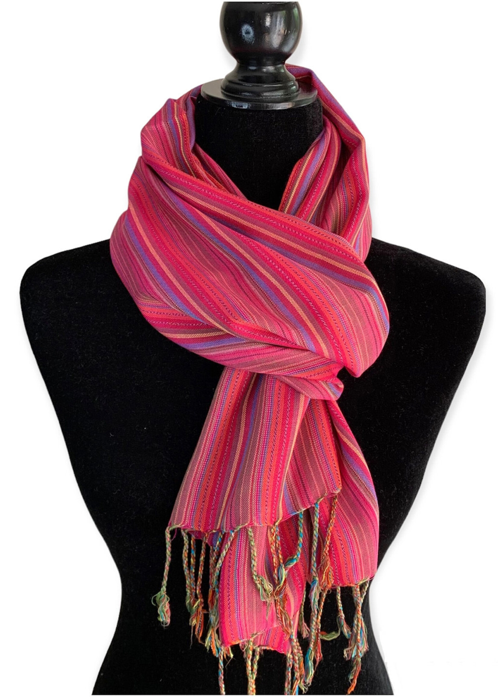 Striped Handwoven Scarf - Bamboo Viscose