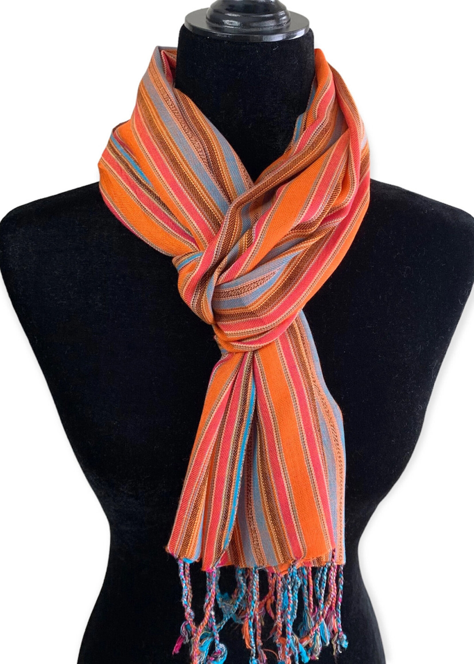 Striped Handwoven Scarf - Bamboo Viscose