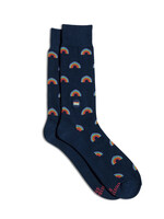 Conscious Step Women's LGBTQ Navy Rainbow Socks