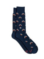 Conscious Step Men's LGBTQ Navy Rainbow Socks