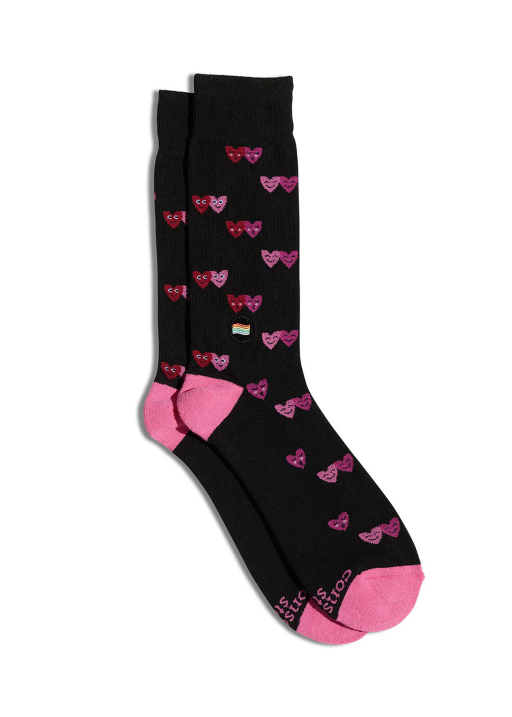 Conscious Step Men's LGBTQ Black Heart Socks