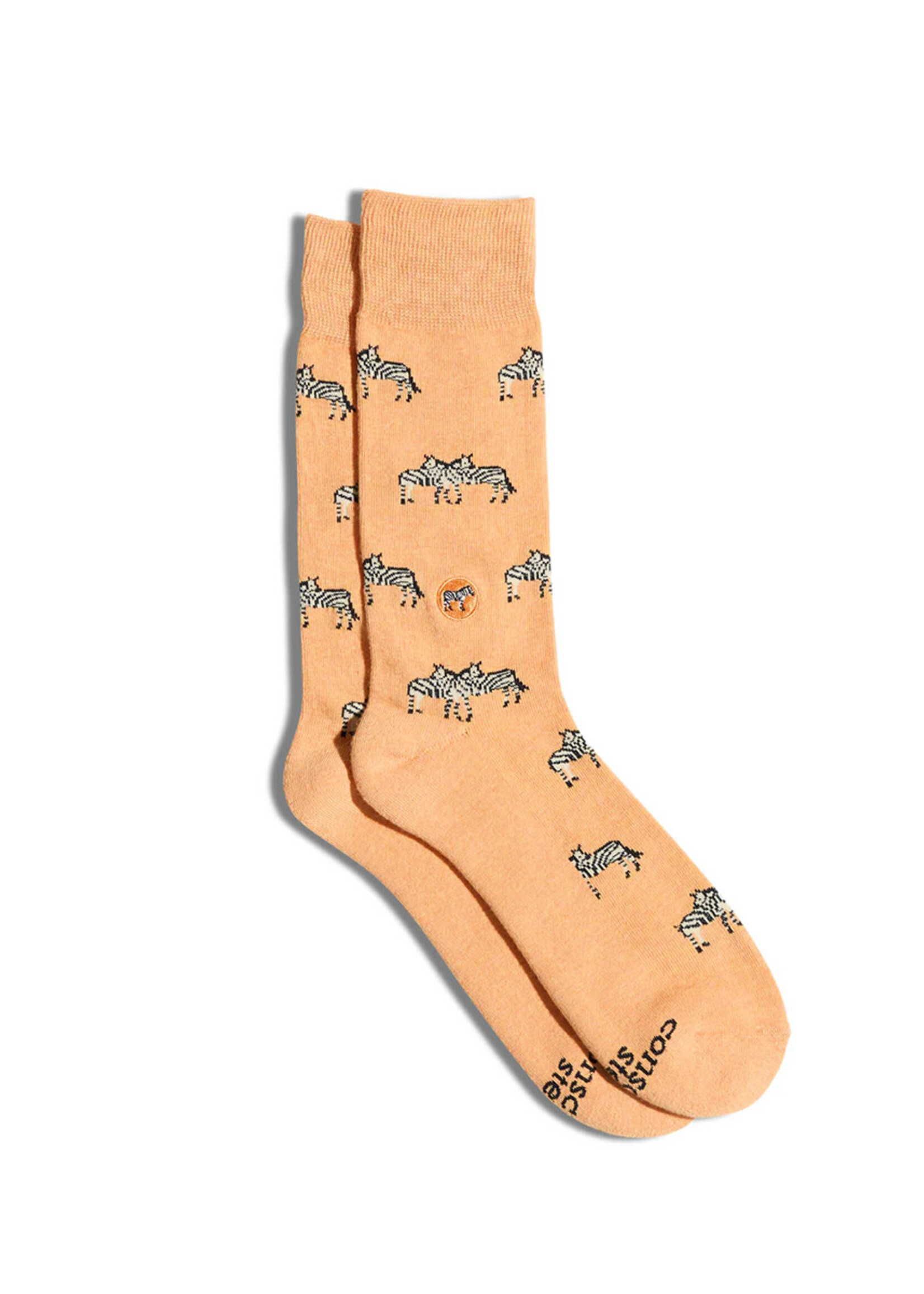 Conscious Step Women's Orange Zebra Socks