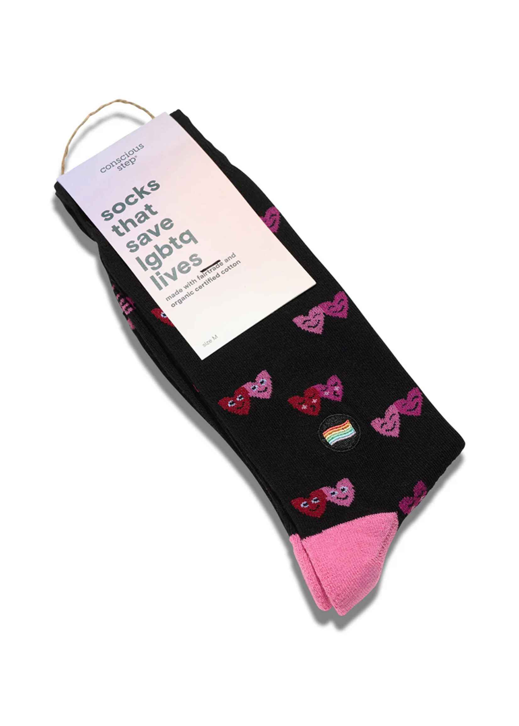 Conscious Step Men's LGBTQ Black Heart Socks