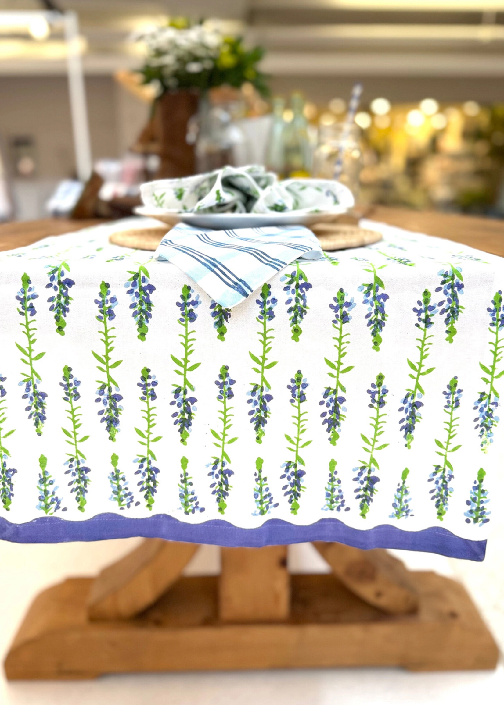 Mended FINAL SALE - 18" x  90" Bluebonnets Table Runner