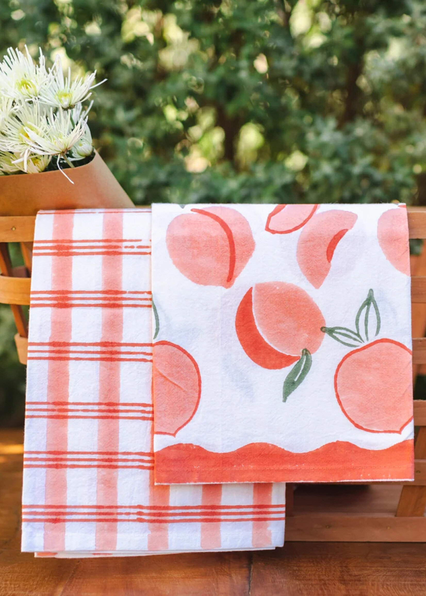 Mended Peach Tea Towel