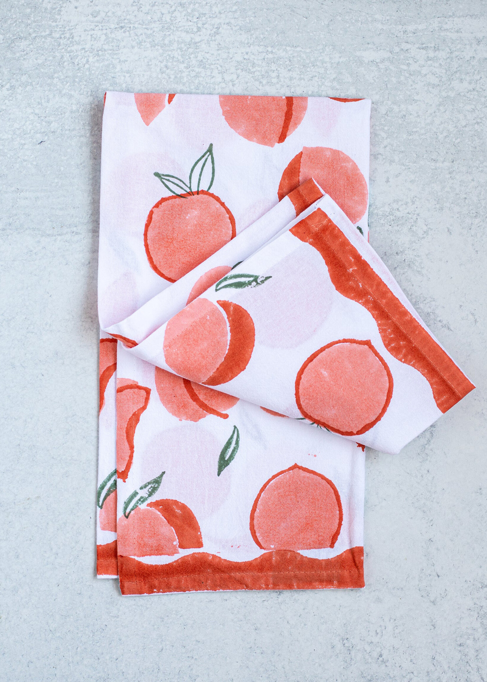 Mended Peach Tea Towel