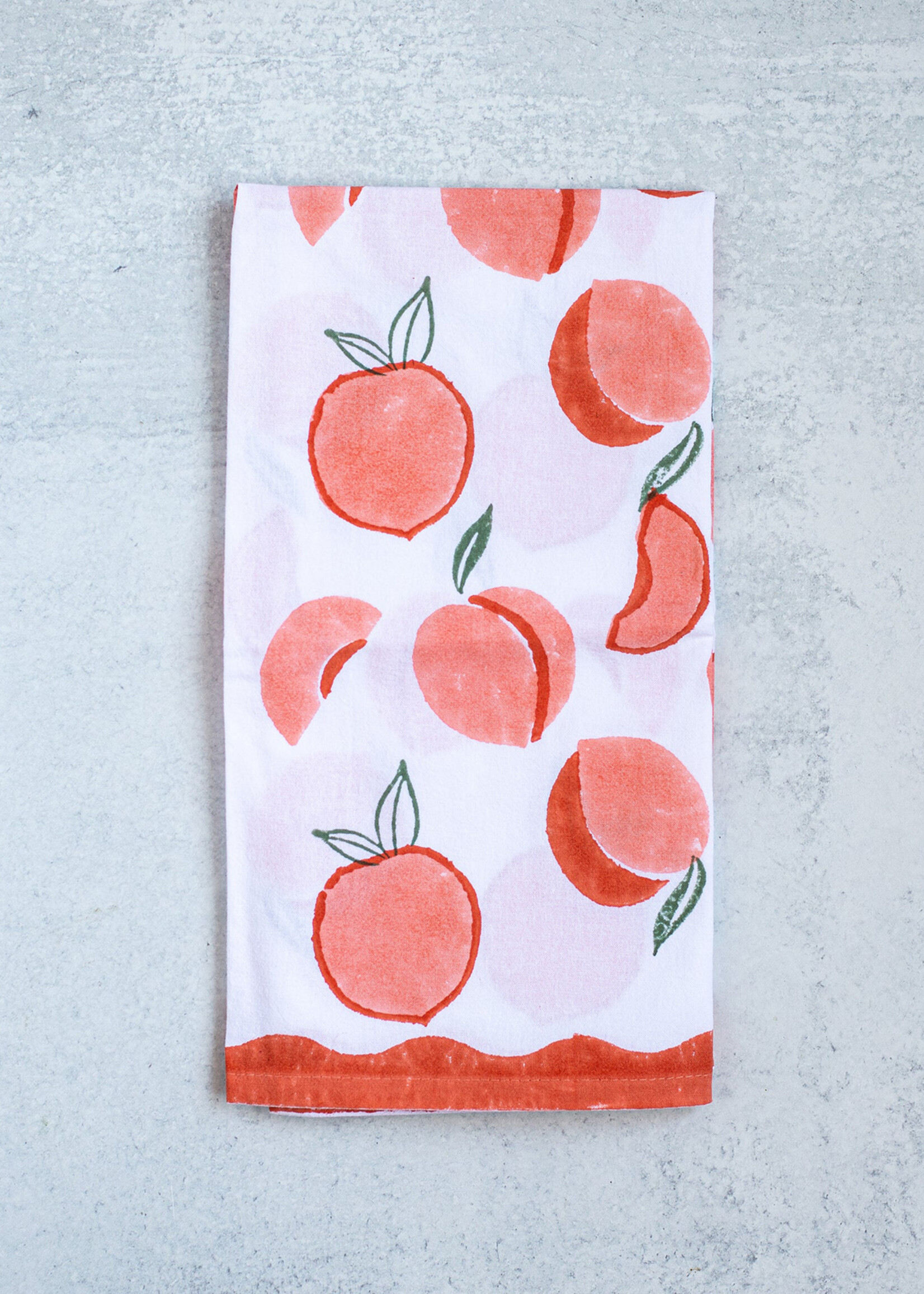 Mended Peach Tea Towel