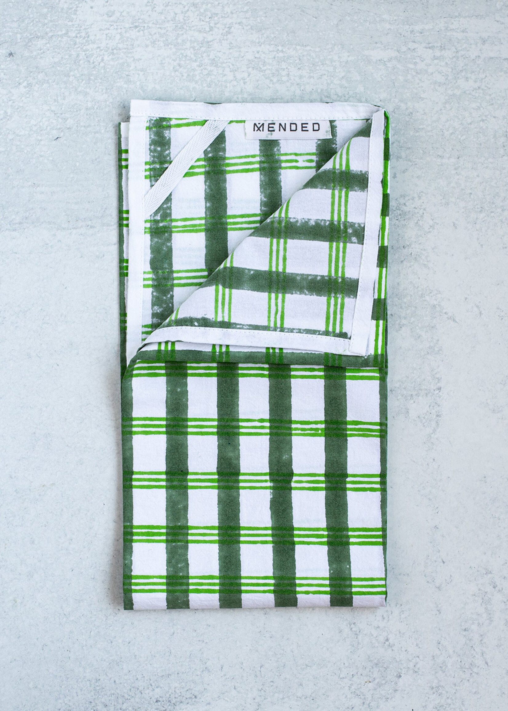 Mended Plaid Tea Towel