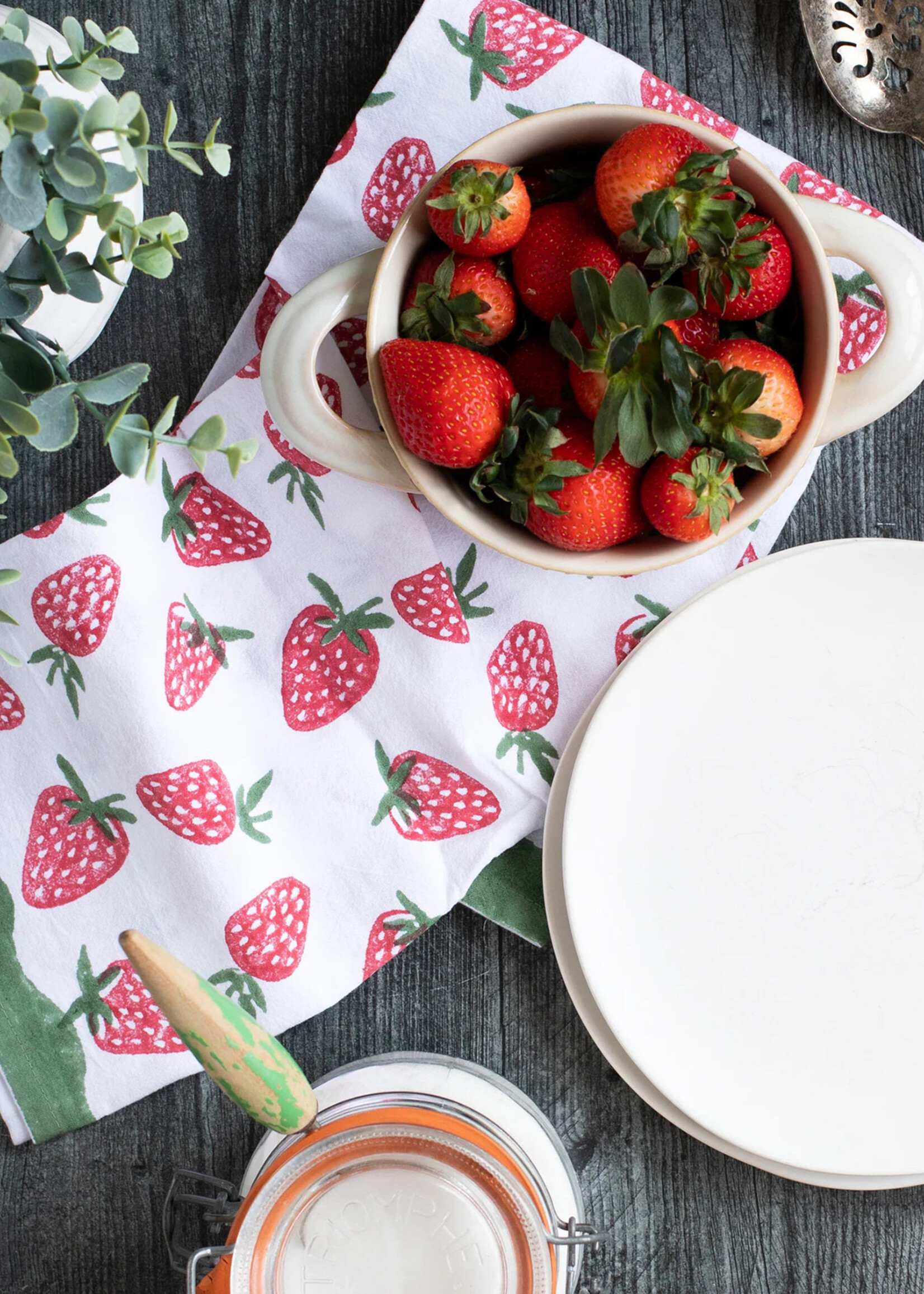 Mended Strawberry Tea Towel