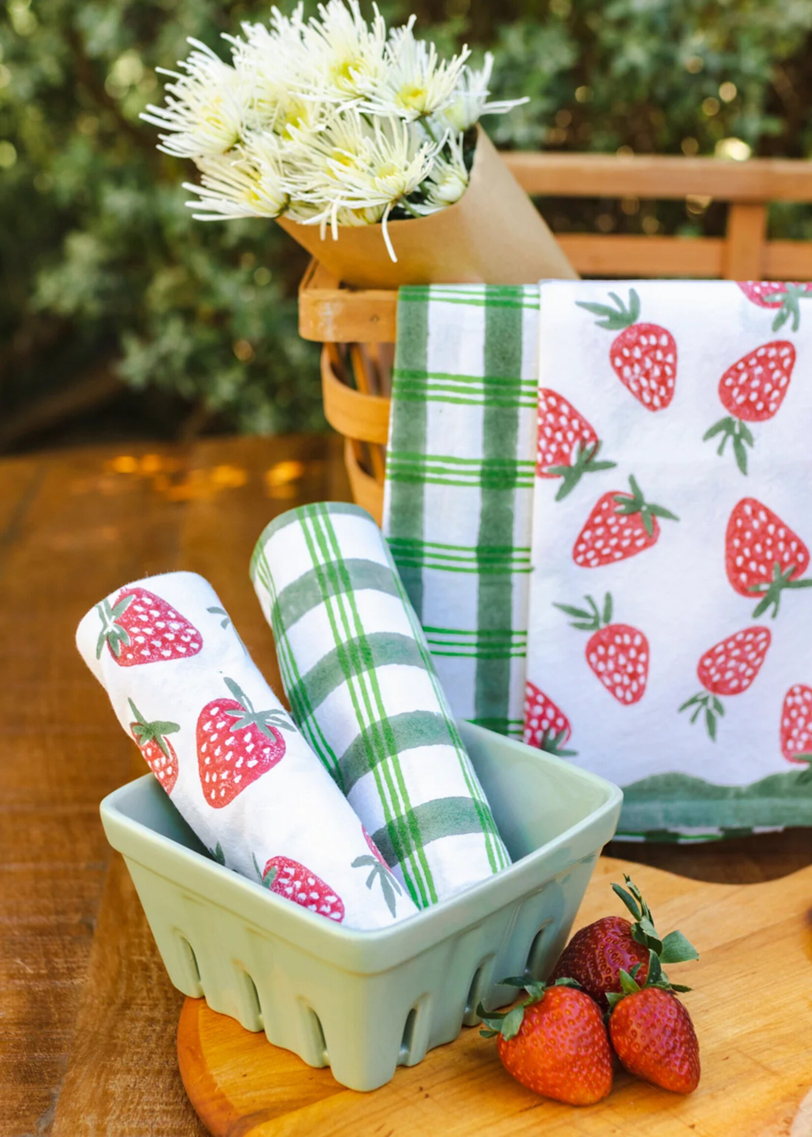 Mended Strawberry Tea Towel