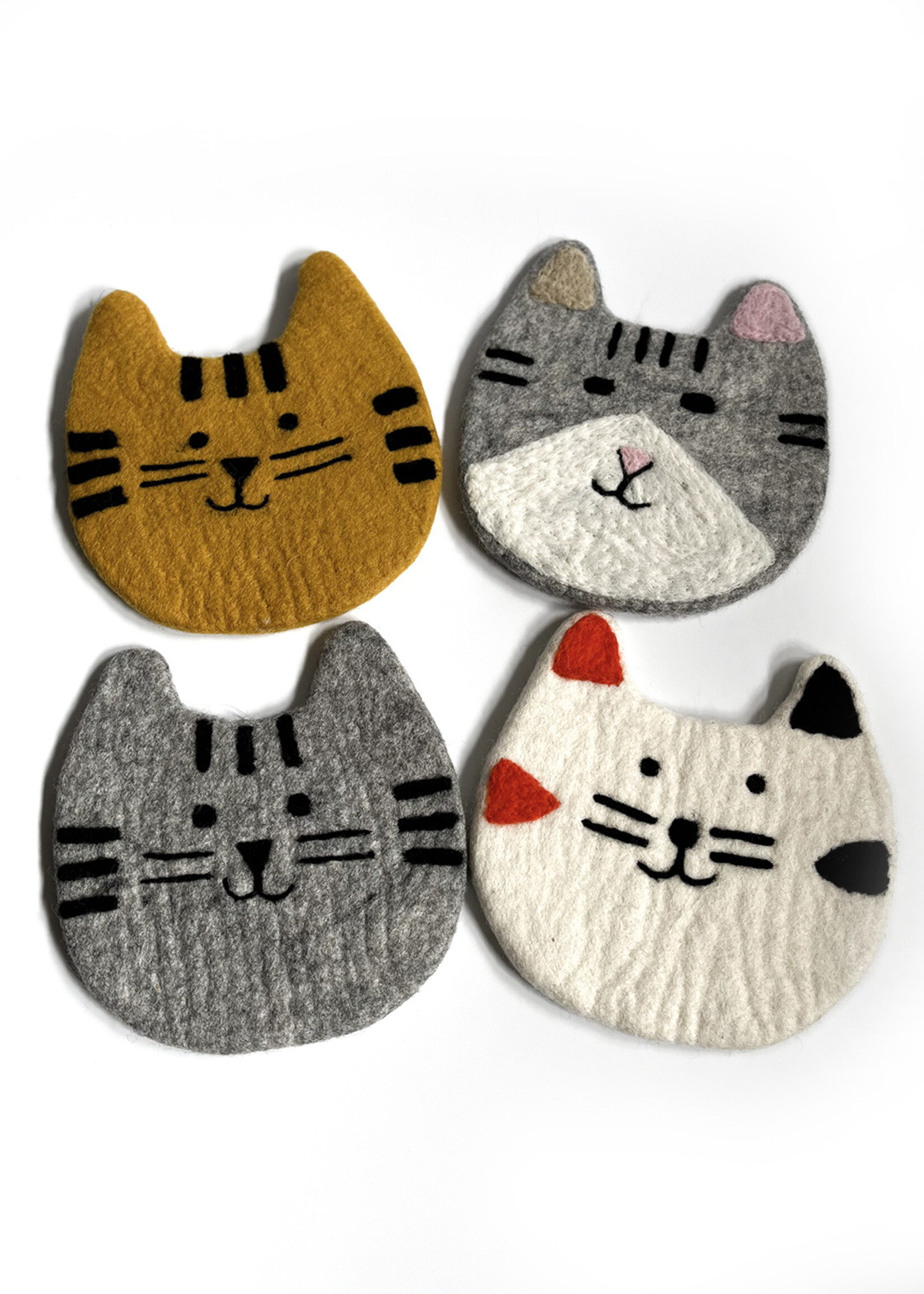 Ganesh Himal Felt Cat Face Trivet