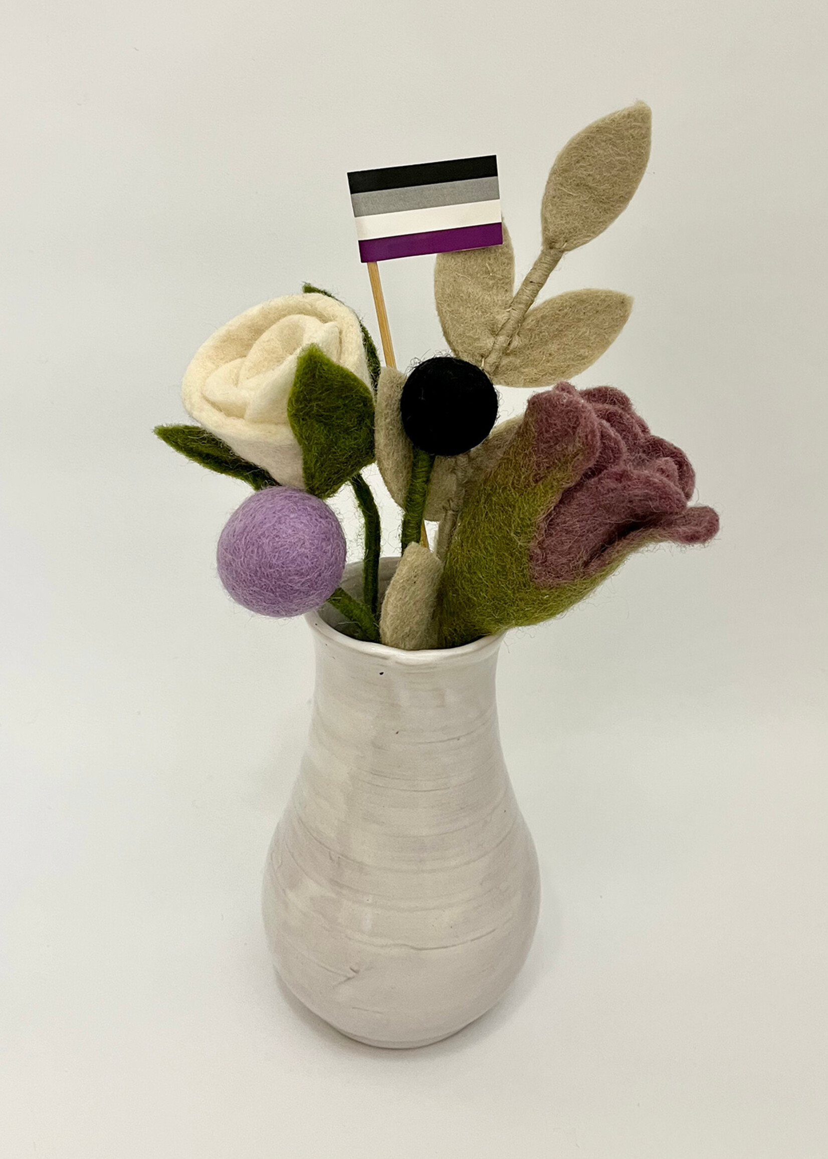 Gry and Sif Asexual Pride Felt Flower Bouquet