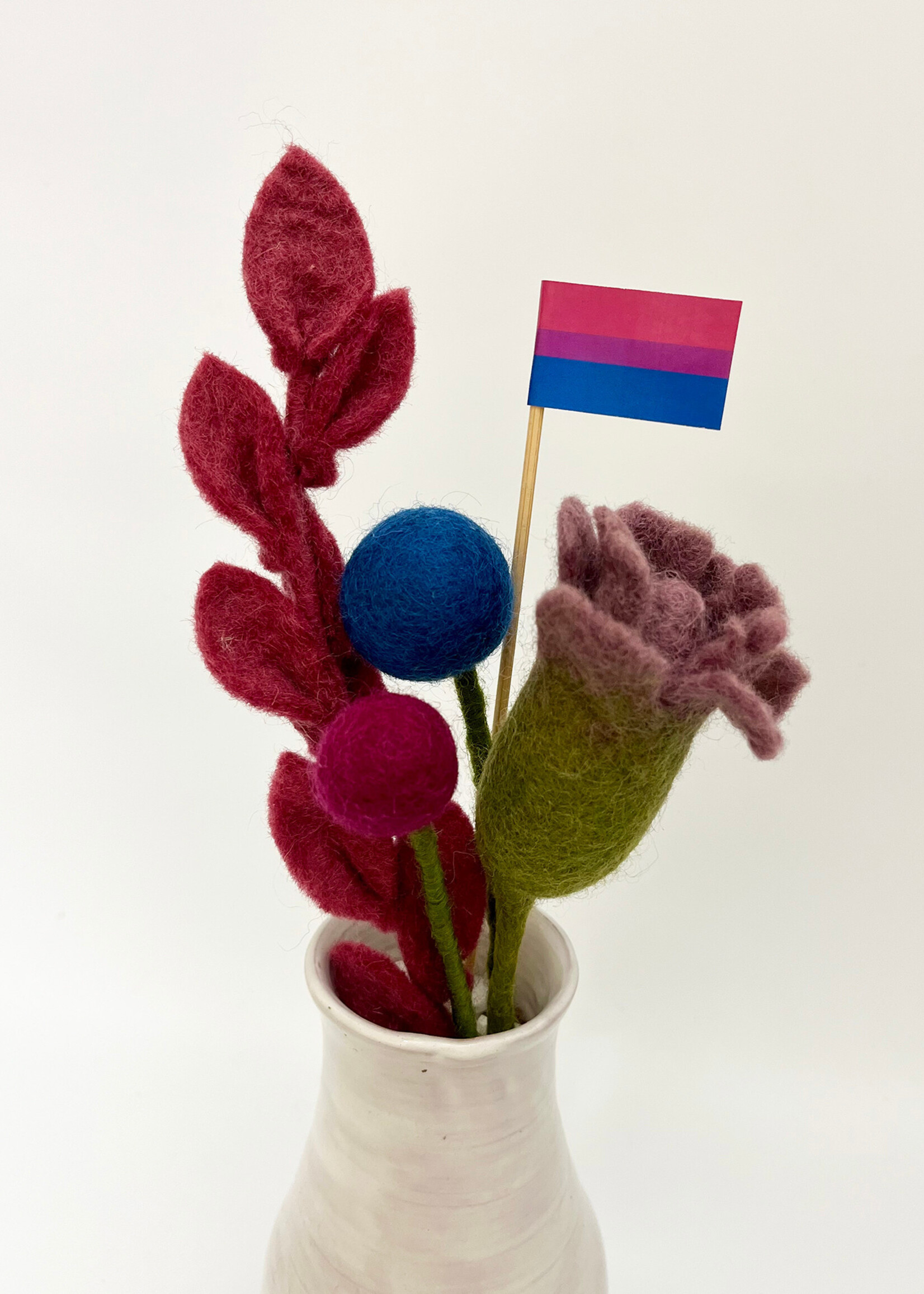 Gry and Sif Bisexual Pride Felt Flower Bouquet