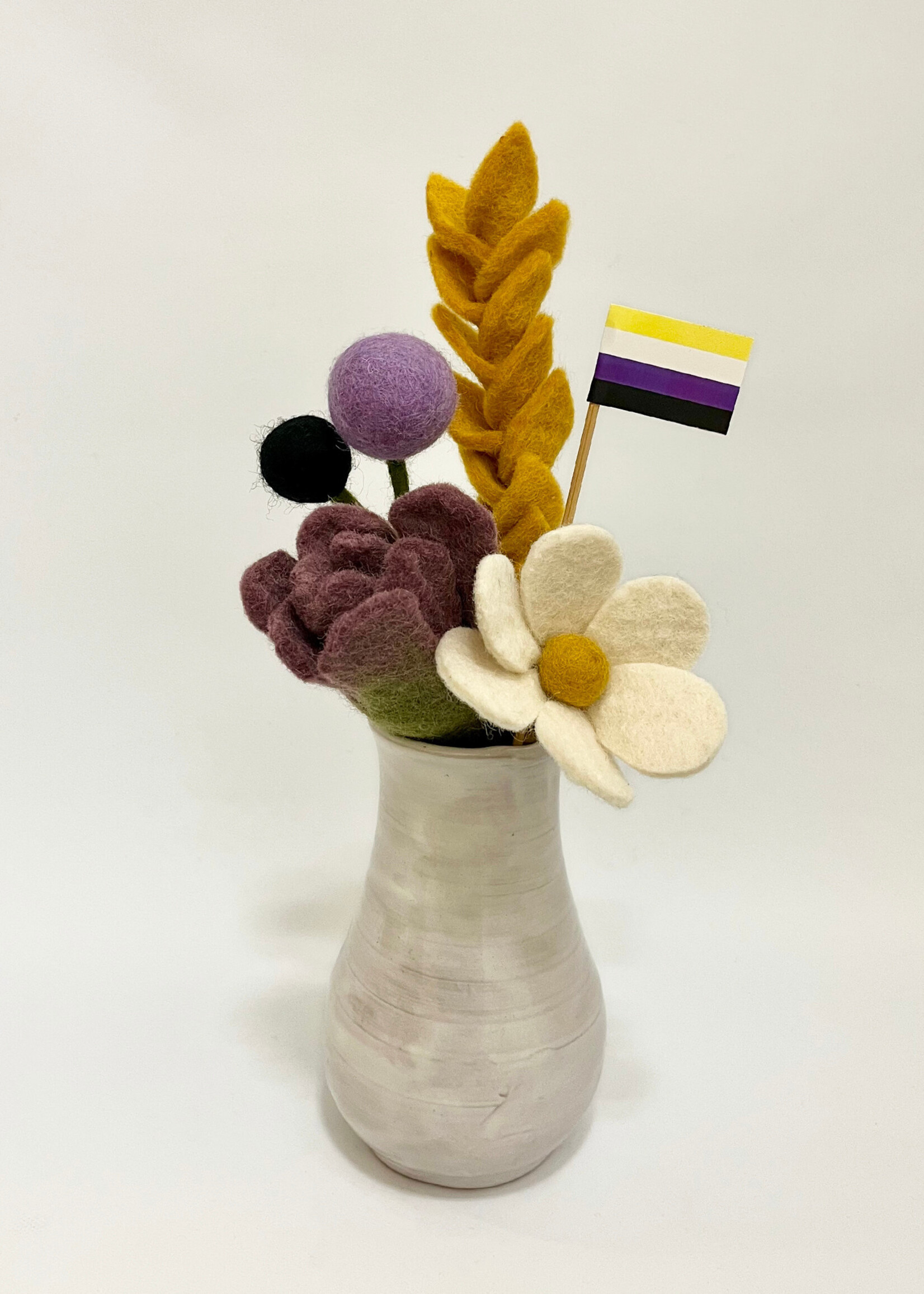 Gry and Sif Non-Binary Pride Felt Flower Bouquet